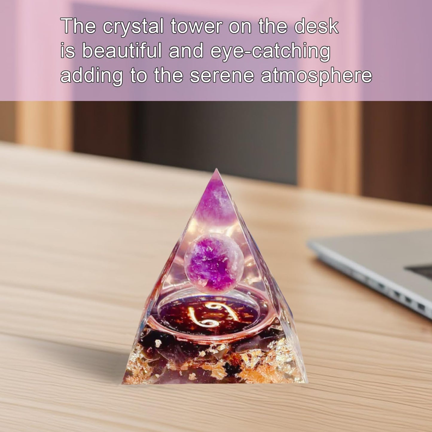 Saefheled Twelve Constellations Cancer Orgone Pyramid,Natural Amethyst&Obsidian Orgonite Crystal Healing Pyramid,for Protection Chakra,Unique Constellation Pyramid for Positive Energy. Health(6CM)