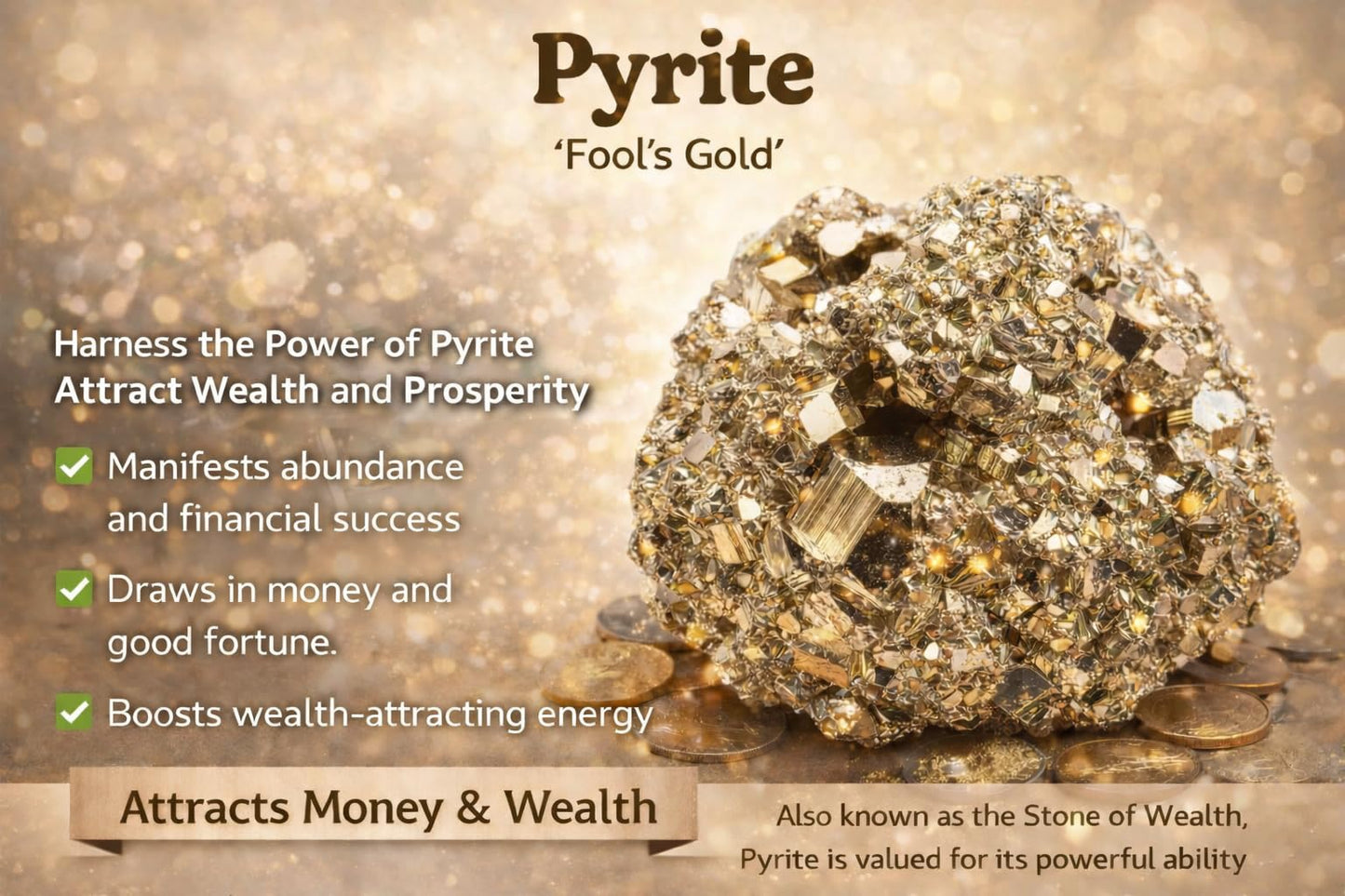 Natural Raw Pyrite Crystal Cluster – Stone of Prosperity & Confidence – Healing Crystal for Meditation, Yoga, Reiki, Chakra Balancing & Home Office Decor – Energy Manifestation Mineral