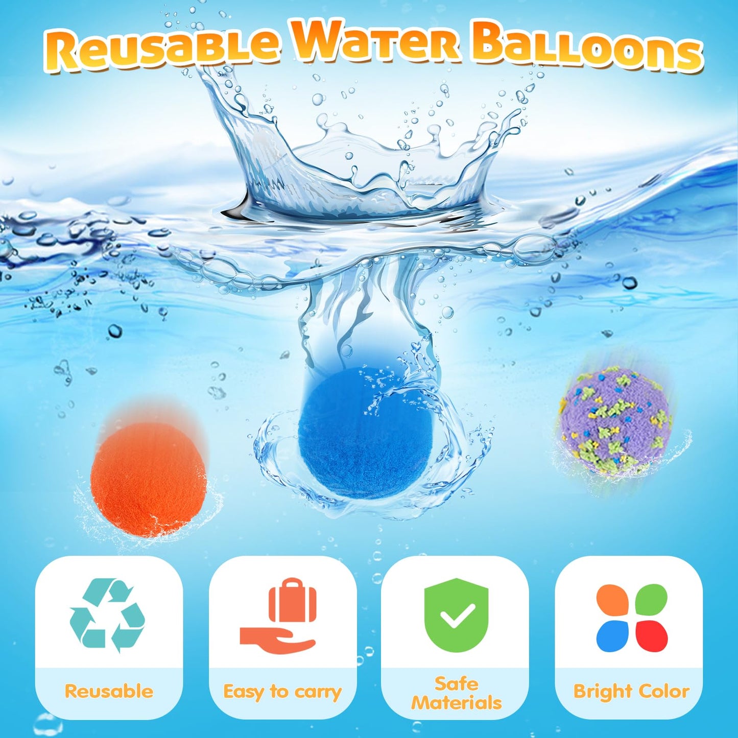AOSPHYS 20Pcs Reusable Water Balloons + 4 Flower Water Balloons with 2 Bows and Arrows Sets + 2 Slingshots Launcher, Pool Beach Water Fight Equipment for Boys and Girls, Summer Toys for Kids Ages 3-12