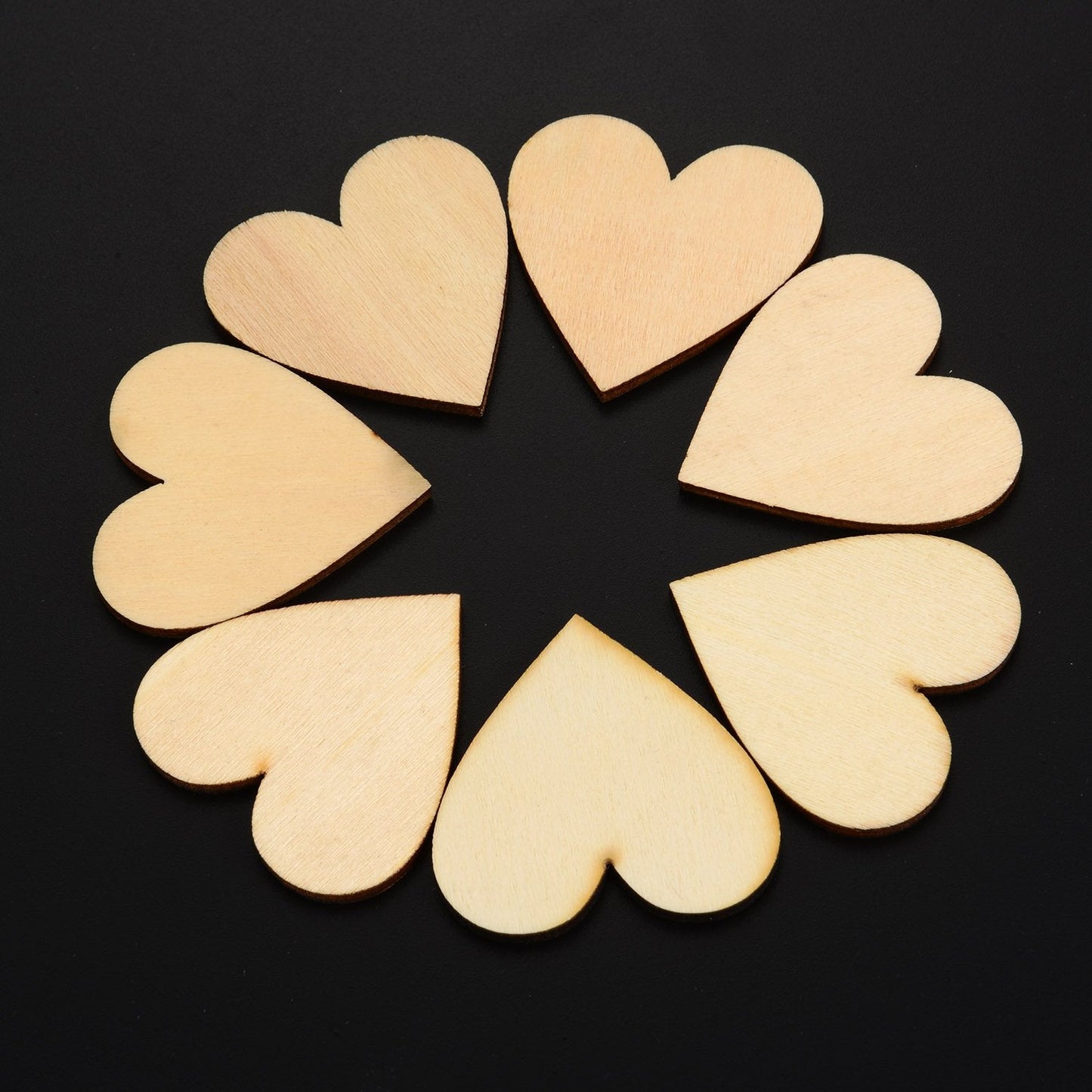 Outus 160 Pieces Valentine Blank Wood Heart Embellishments Wood Heart Slices for Wedding, Valentine, DIY, Arts, Crafts, Card Making