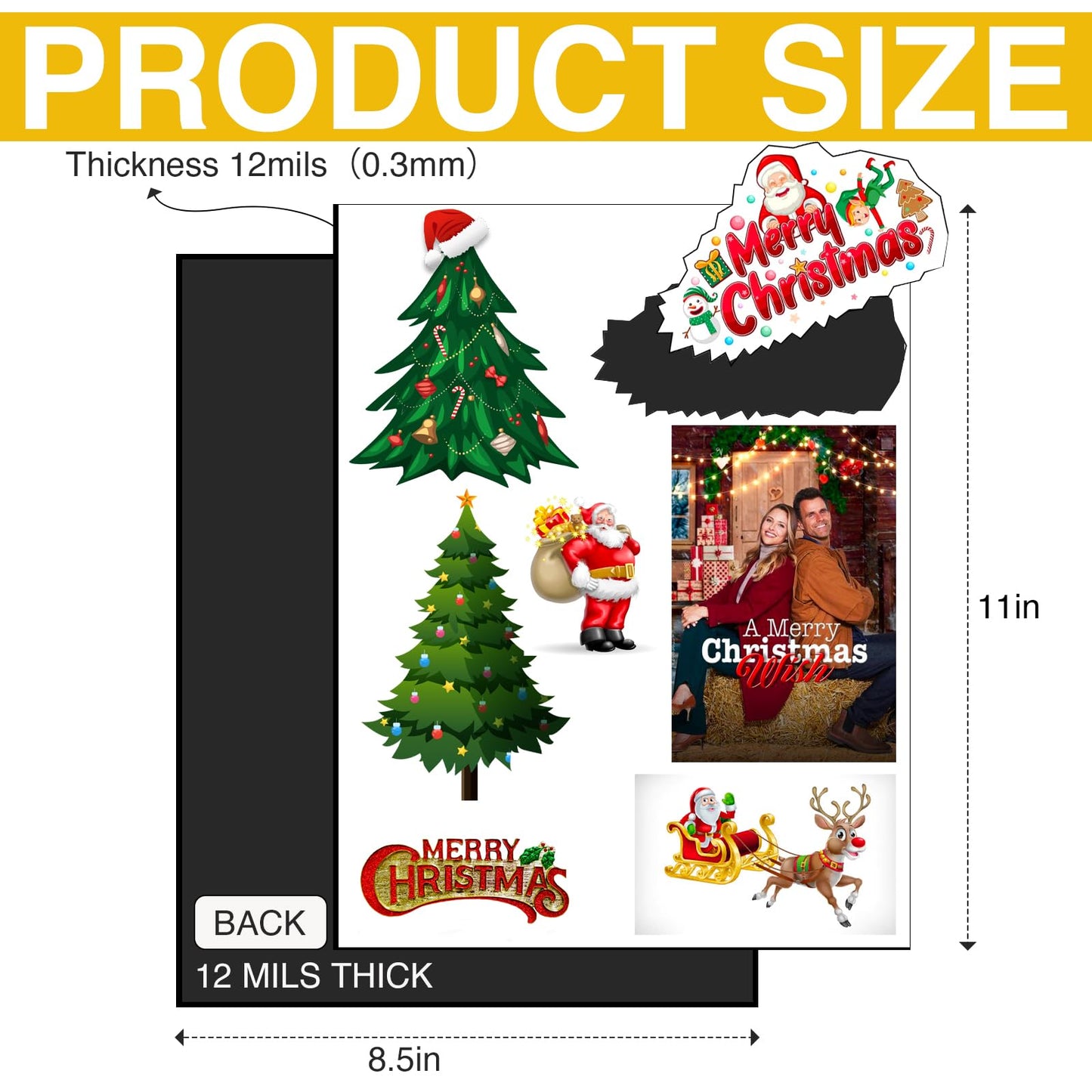 JINGZHAN Printable Magnetic Paper Non-Adhesive, 8.5" x 11" 12 Mil for Inkjet Printer & DIY Crafts, 20 Sheets