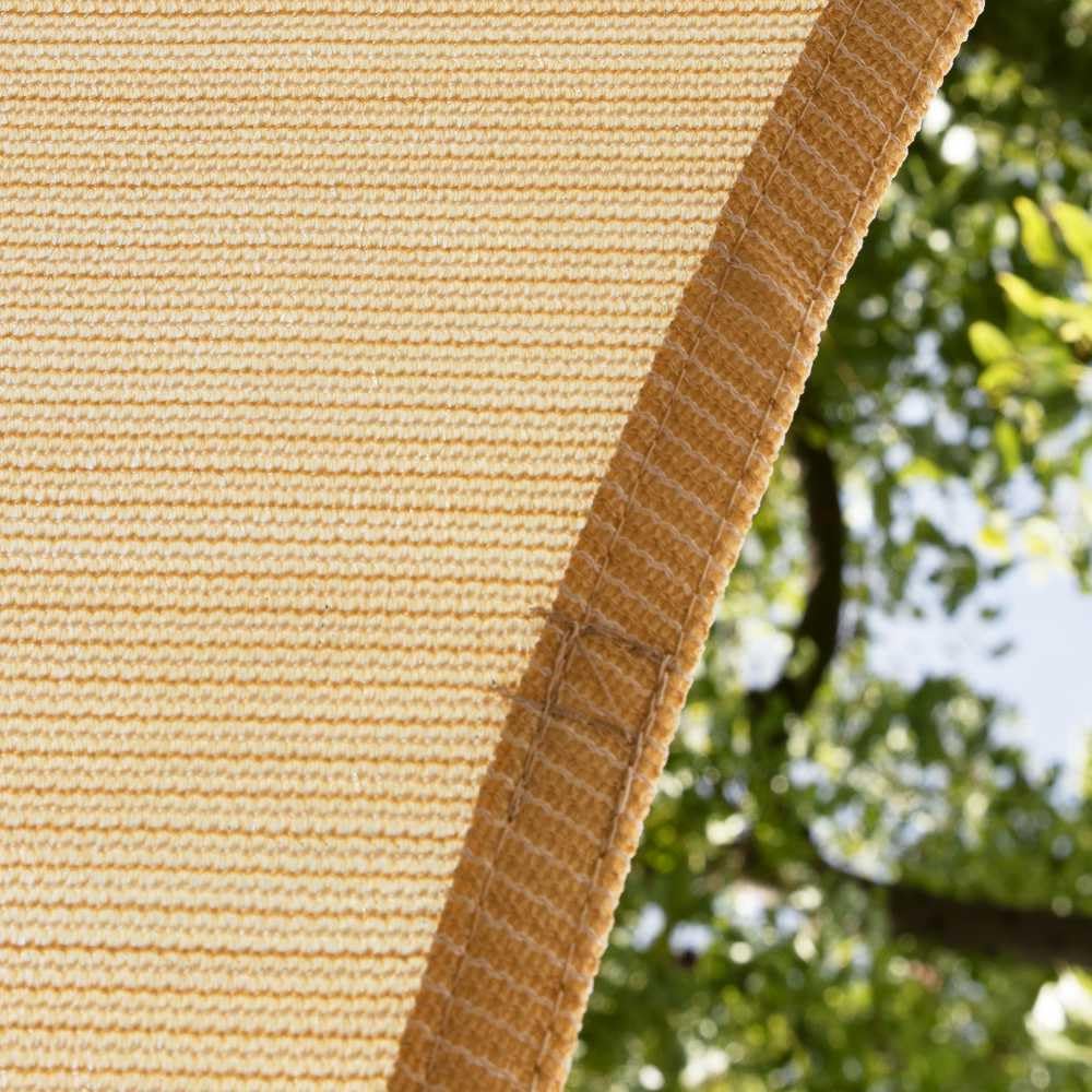 Amgo 16' x 16' Beige Rectangle Square Sun Shade Sail Canopy Awning Fabric Mesh AGSLR, 95% UV Blockage, Water & Air Permeable, 200GSM Heavy Duty Commercial and Residential (We Make Custom Sizes)