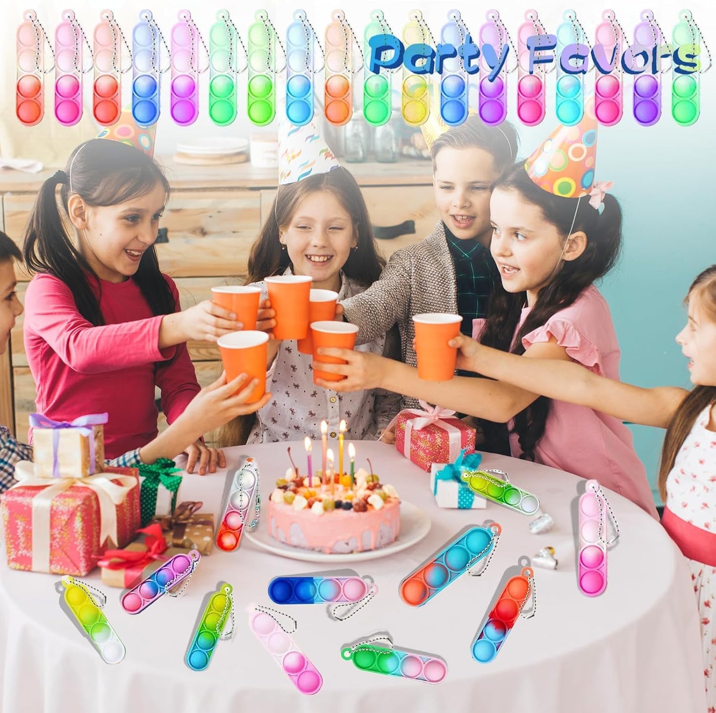 360 Pcs Rectangle Pop Keychain Mini Fidget Toys Bulk for Kids,Mini Pop Fidget Keychain Party Favors for Kids 4-8,8-12, Goodie Bag Stuffers Fidgets for Classroom Prizes Sensory Fidget Toy Packs