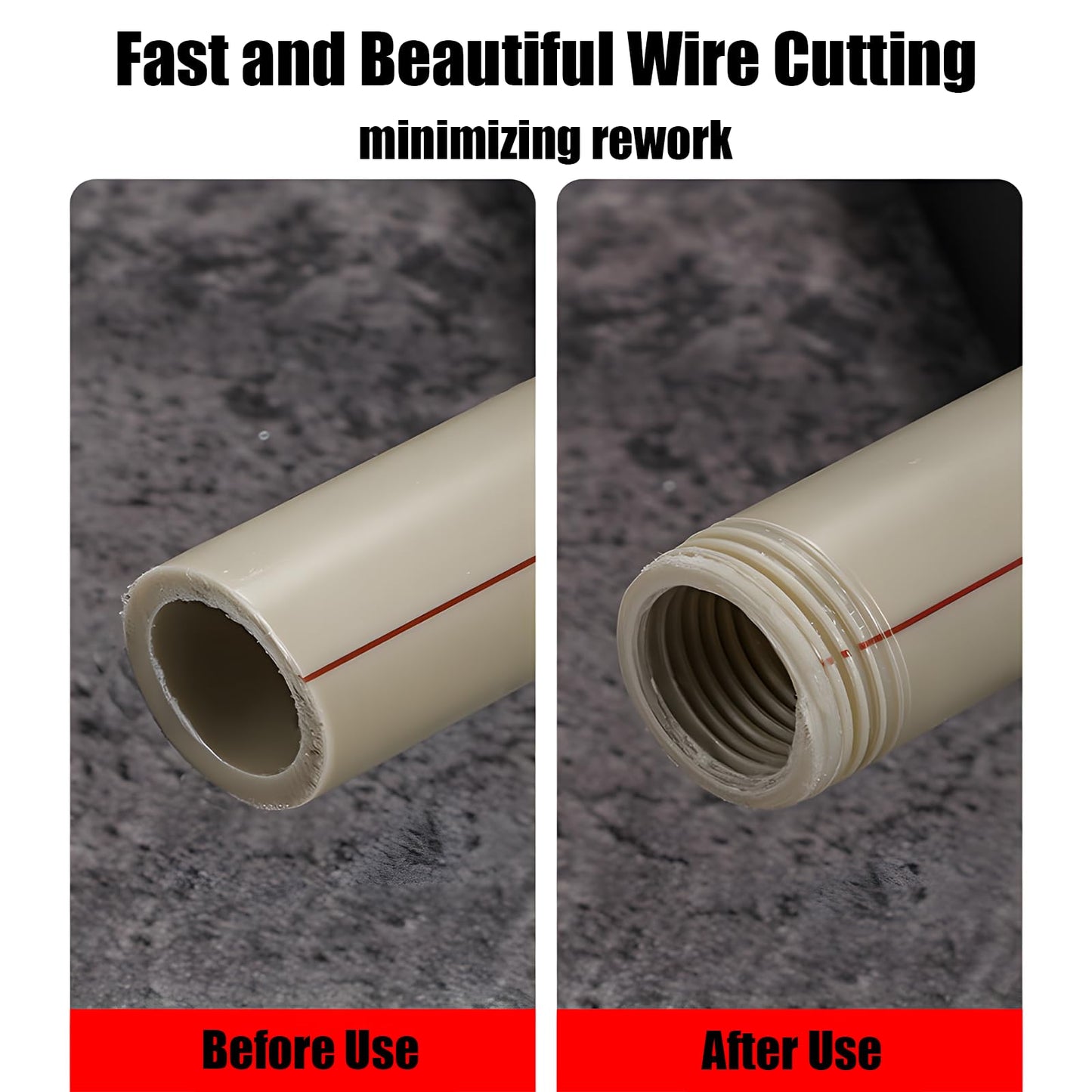 2025 New Dual-Function Pipe Thread Cutting Tool, Integrated Internal & External Pipe Threading Tool, Electric Drill Compatible PVC Pipe Threader Kit, 1/2" 、3/4" Dies, for Home Repair (1/2" + 3/4")
