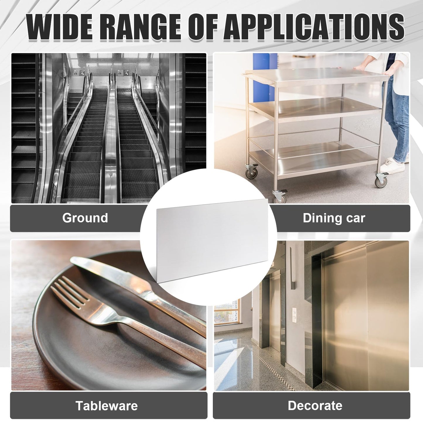 MorningRo 430 Stainless Steel Sheet Metal 24 x12 Inches 24ga Metal Plates Panel #4 Brushed Finish Magnetic Mount Board Wall Food Truck Restaurant Crafting Kitchen Floor Trailer Garage Gym (1 Pack)