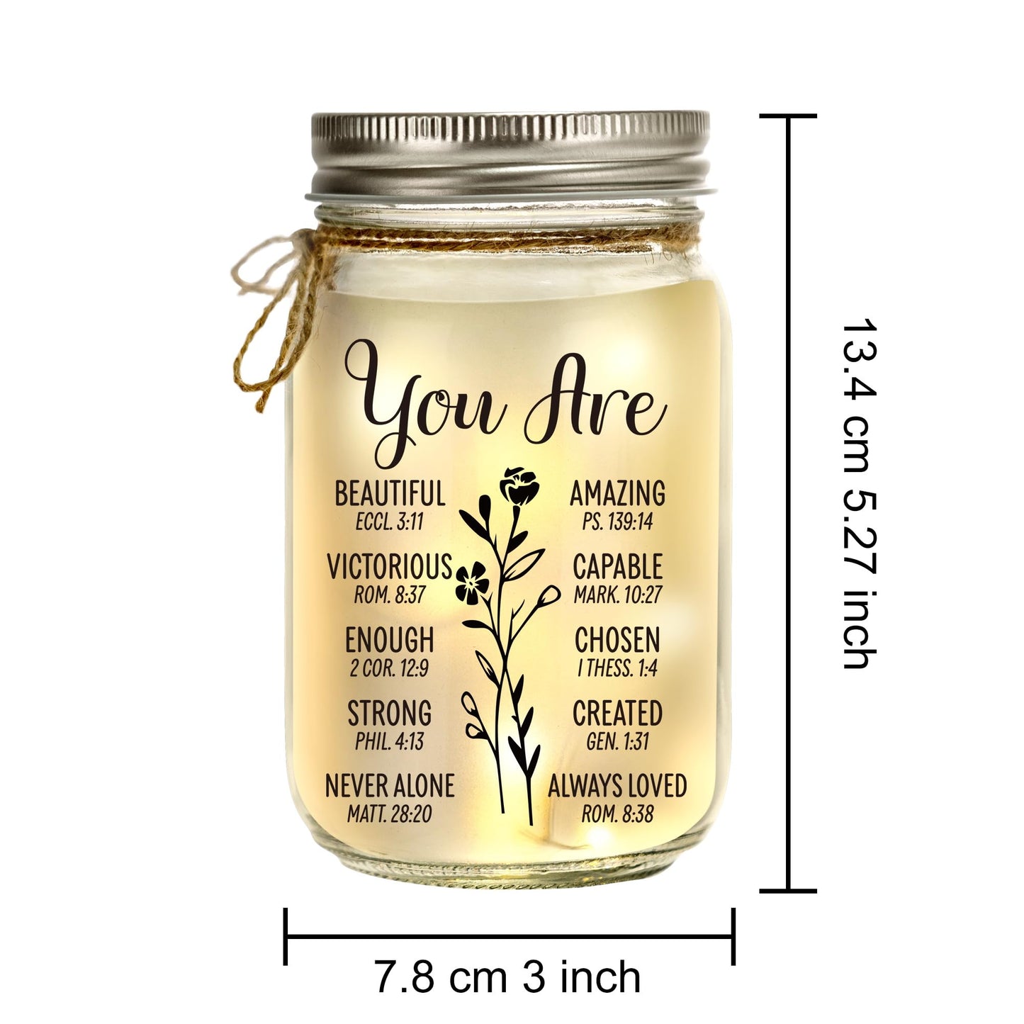 Kenon Mason Jar Night Light Gift for Friend, Birthday Day Gifts for Women, Home Decoration Lights, Personalized Night Light Birthday Mothers Day Christmas Gifts for Her Mom Grandma Sister