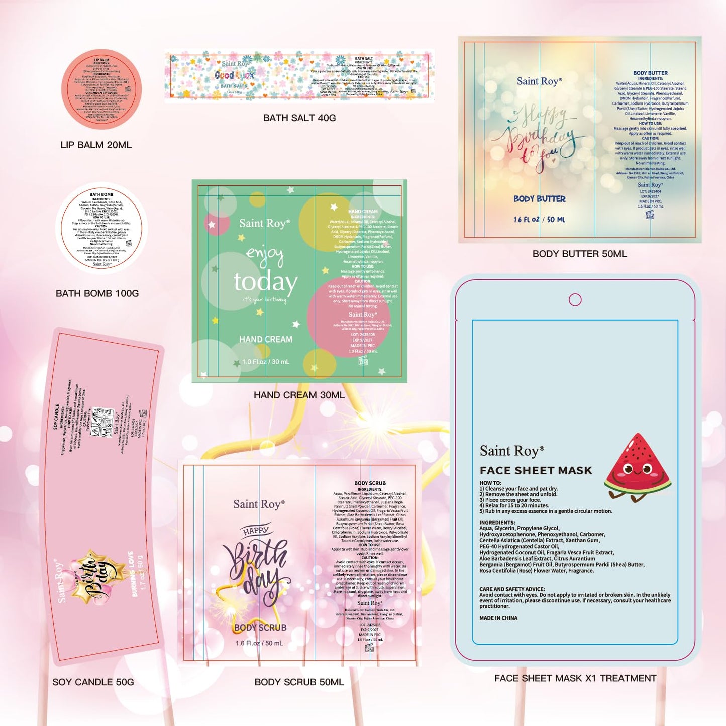 Birthday Gifts for Teens Birthday Gifts for Women Happy Birthday Surprise Box, 15pcs Spa Kit Gift, Gift Box for Teen Girls Unique Diy Nails Set, Luxury Birthdays Presents Spa Gift for Mom Daughter