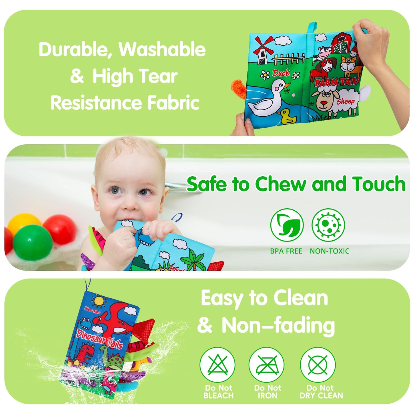 2 PCS High Contrast Crinkle Baby Books 0-6 Months Interactive Sensory Baby Toys 9-12 Month Montessori Activities Touch Feel Infant Book 0-3-6 Month Car Seat Travel Essentials Newborn Development Gift