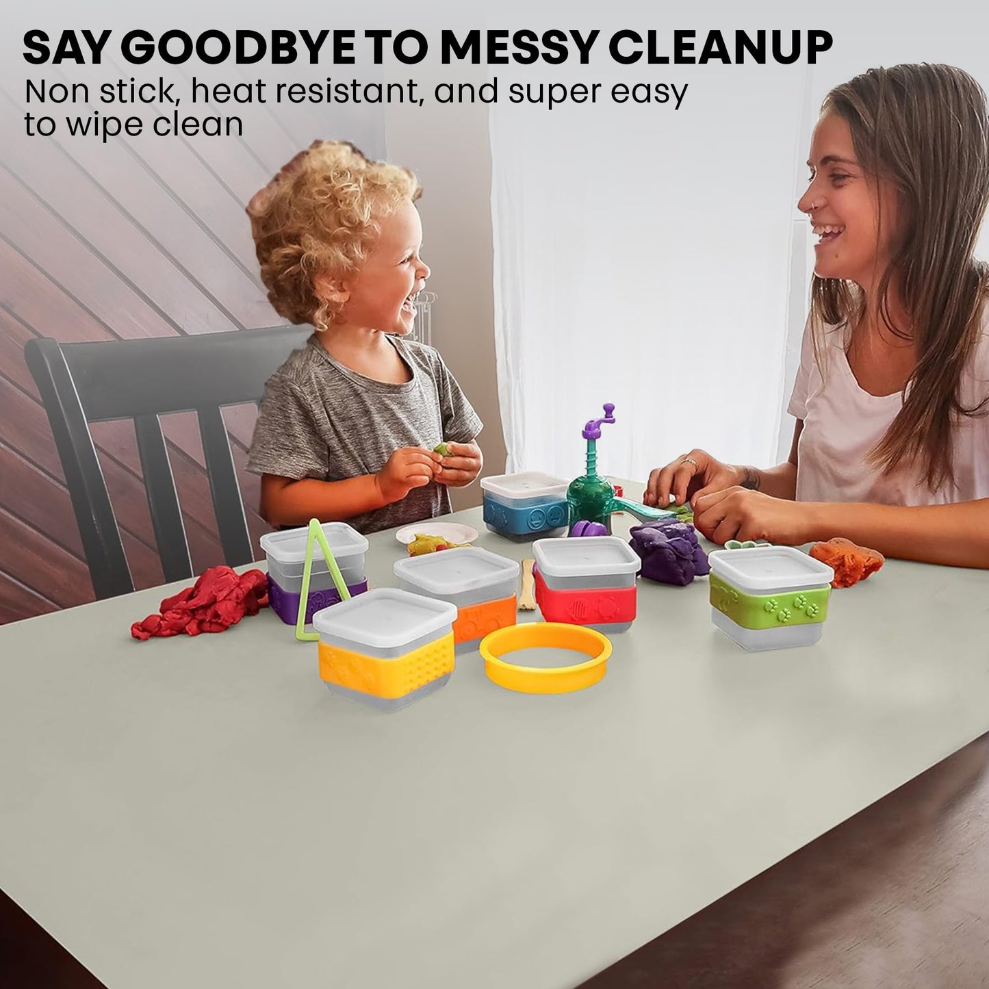 Extra Large Silicone Craft Mat 48x24 Inch – Heat Resistant Table Protector, Non-Slip Surface for Painting, DIY, Clay, Bakin, Easy Clean, Rolls Up – Use as Floor or Cutting Mat by MonsterMat