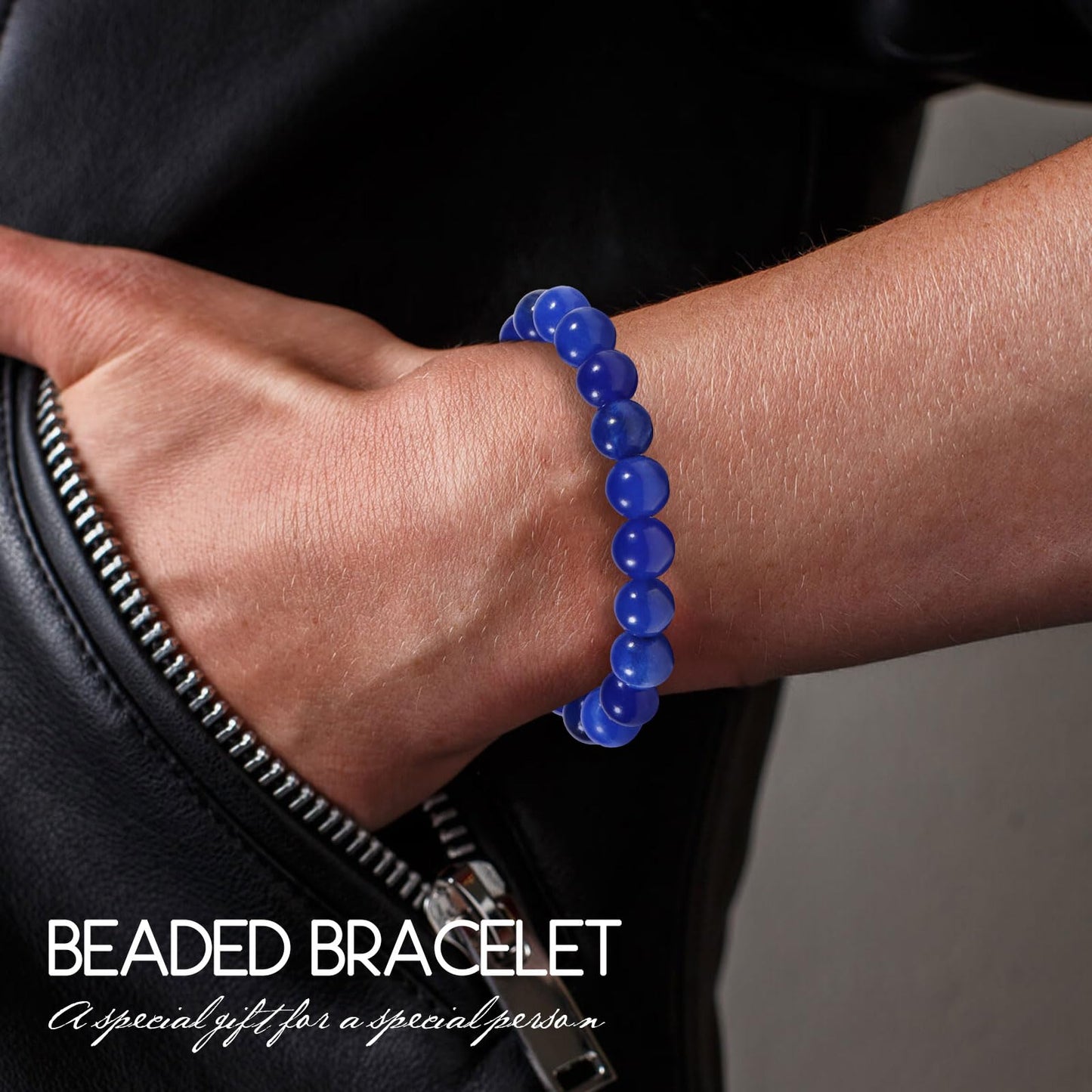 VDKIDKT Chakra Healing Bracelet 10mm Natural Lapis Lazuli Beads Bracelet for Women Men Meditation Emotion Control Stress & Anxiety Relief Bracelet(Lapis Lazuli)