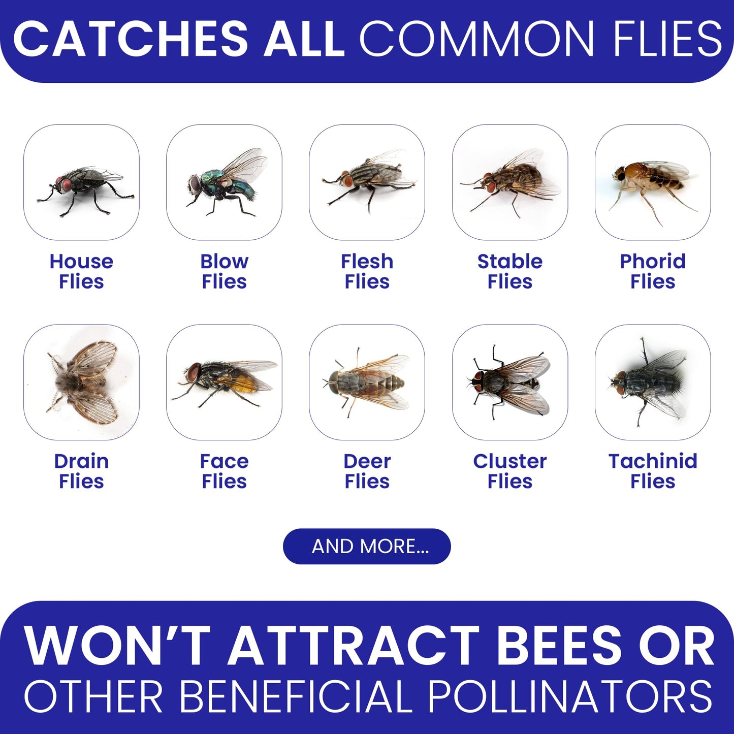 Fly Traps Outdoor Fly Trap for Patio. 4 Large Non-Toxic Pre-Baited Flies Bags Outdoor Disposable. Big Hanging Bug Catchers for All Filth Flies Killer for Outside Bug Control in Yard Horse Ranch.