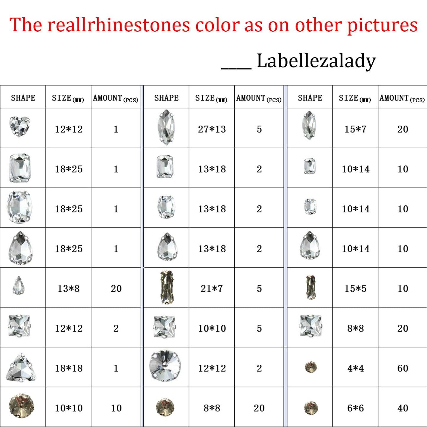 260 PCS/Pack 9 Shapes 24 Sizes Mixed Clear Crystals, Silver Sew on Glass Rhinestones,Crystal Gems Mental Flatback with Silver Claw, for Jewelry Crafts Costume DIY Garment