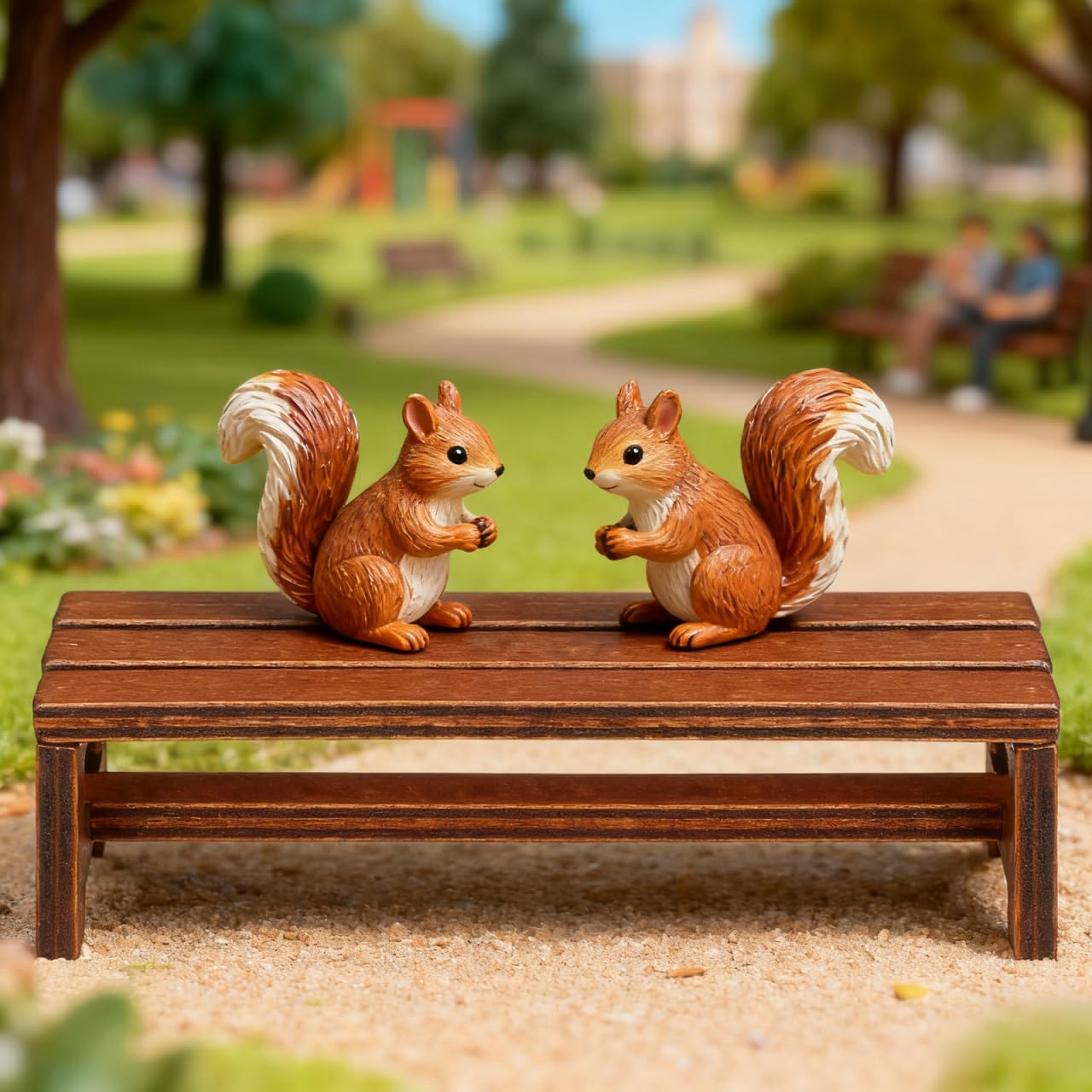 Garneck 2 Pack Miniature Wooden Benches for Dolls: 1:12 Tiny Fairy Garden Bench Figurines Dollhouse Furniture Accessories for Crafts Mini Park Chair Model for DIY Micro Landscape Scene Bonsai Decor