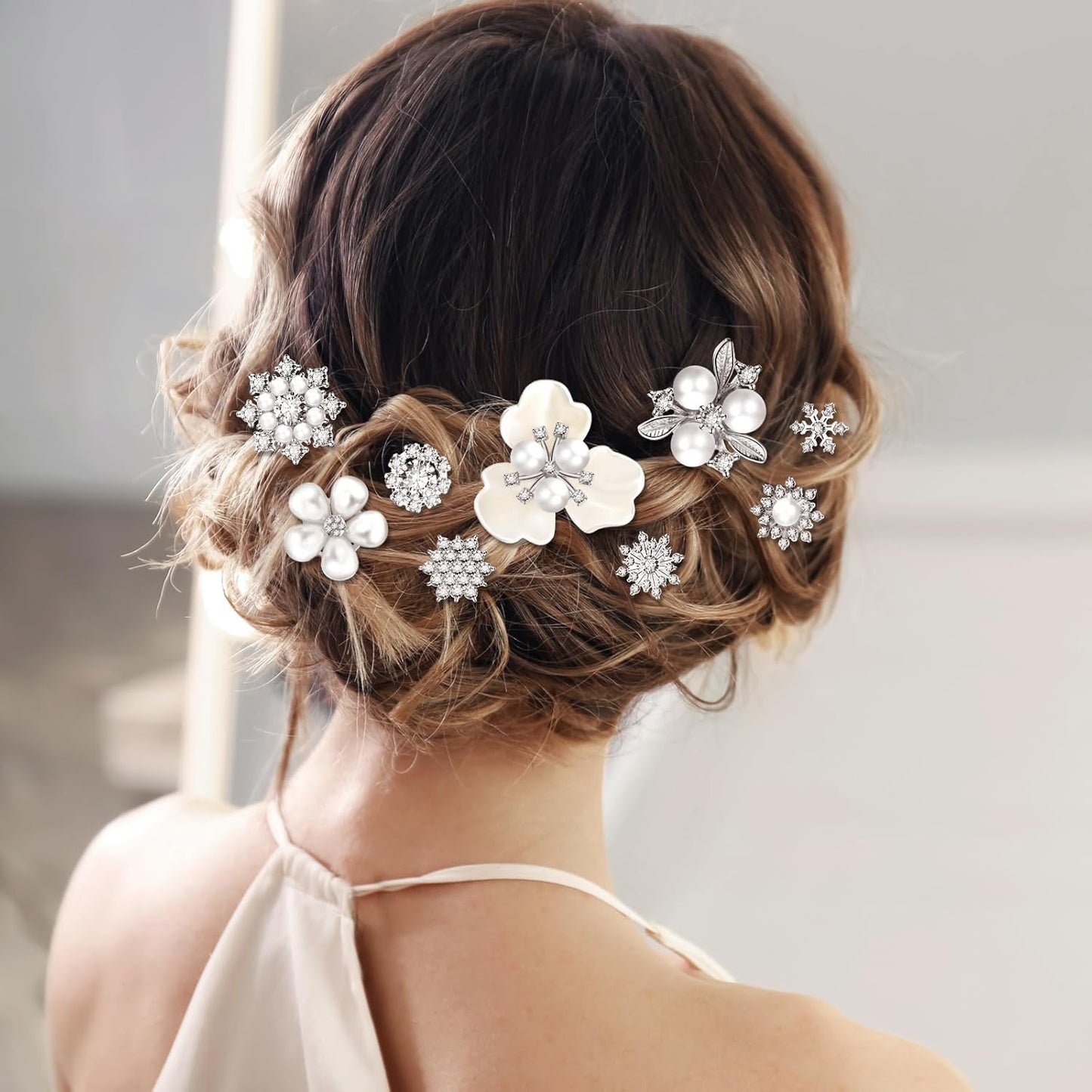 Wavwavw 40 Pcs Rhinestone Buttons Faux Pearl Buttons Flower Flat Back Embellishment Appliques for Craft Jewelry Making DIY Wedding Decor Bouquet Hair Clothes Bag Shoe Home Party