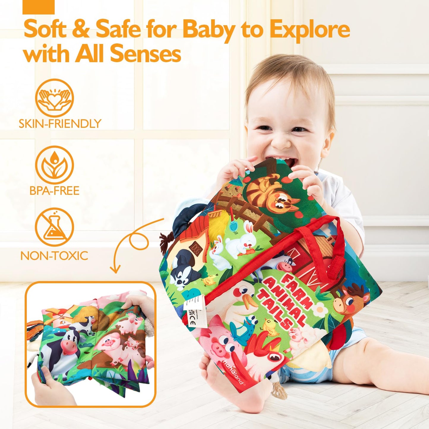 hahaland Baby Books 0-6 Months - 3D Touch and Feel Soft Activity Books Tummy Time Sensory Baby Toys