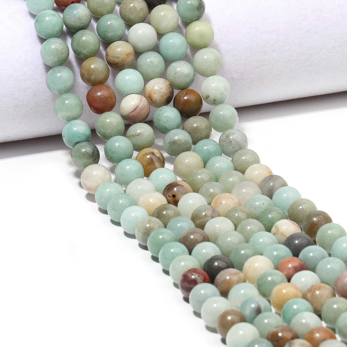 45pcs 8mm Natural Stone Beads Amazonite Beads Crystal Gemstone for Jewelry Making, DIY Bracelet Necklace