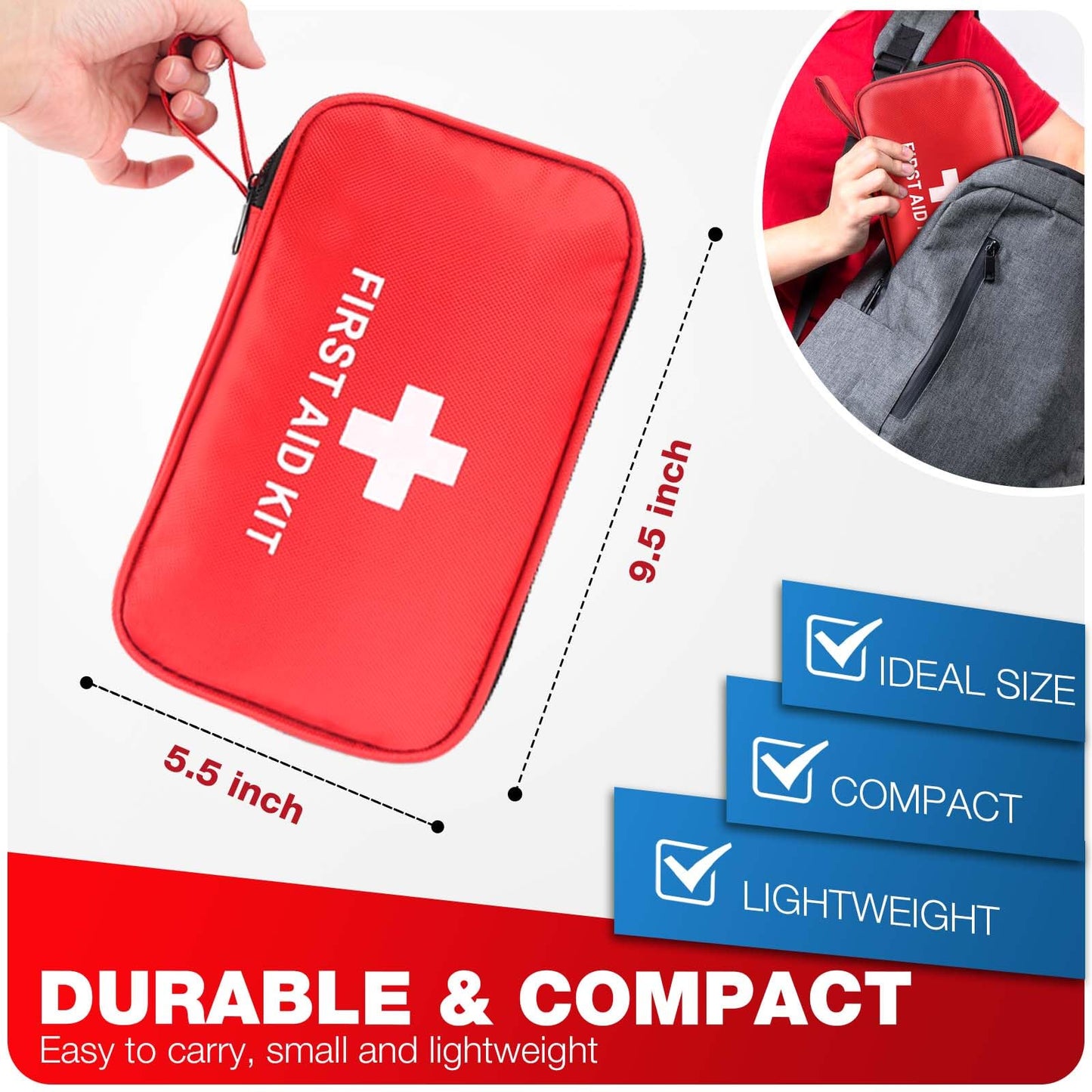 First Aid Kit 194 Piece Emergency Kits for Hiking Camping Trauma Kit for Boat Vehicle Compact Aid Kit for for Home Car Travel Outdoor Survival