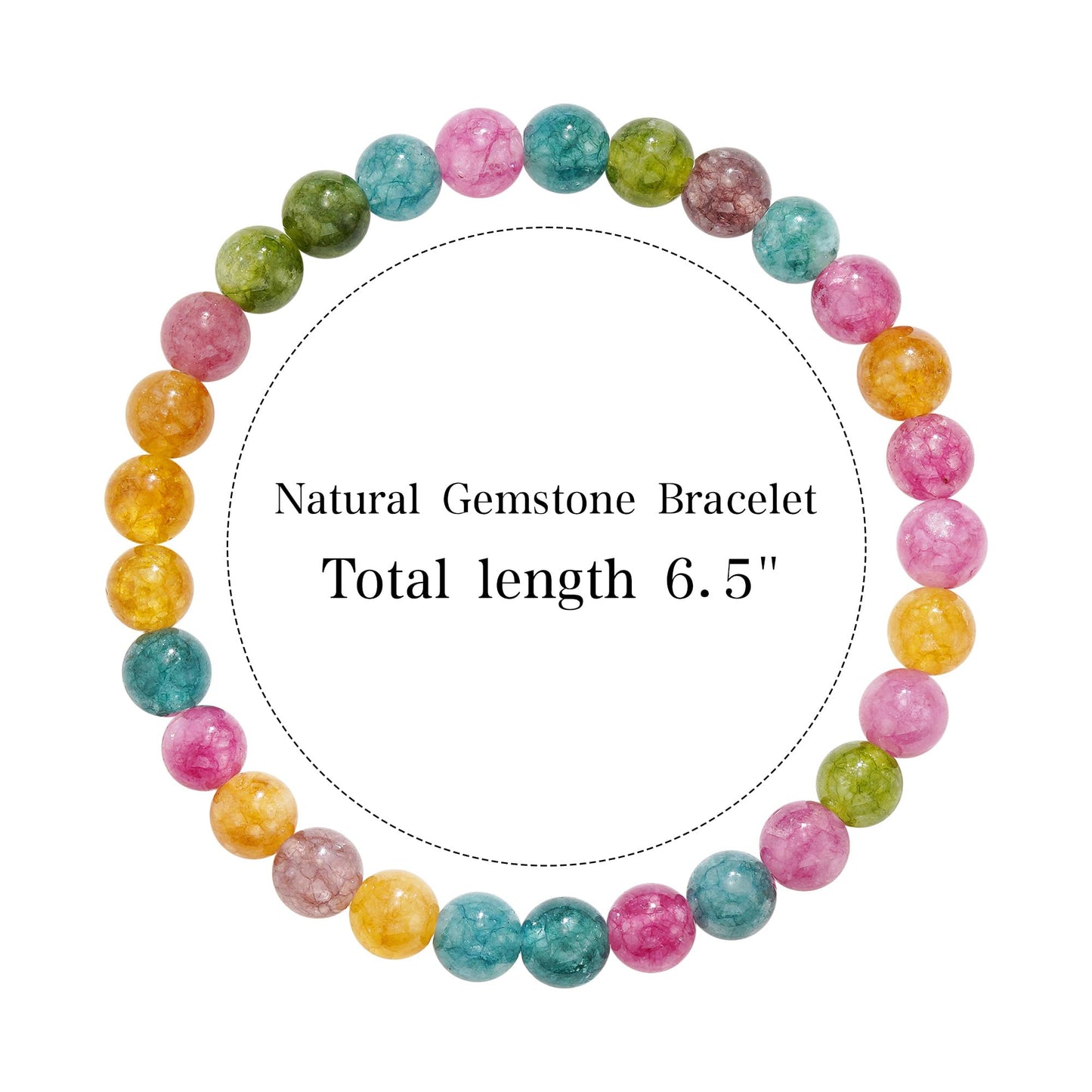 Treasure Bender Protection Bracelet for Women Men, Balance Emotions Healing Crystals Stones Bracelets Anxiety Relief Birthday Gift for Friends Women Men (Rainbow Tourmaline)