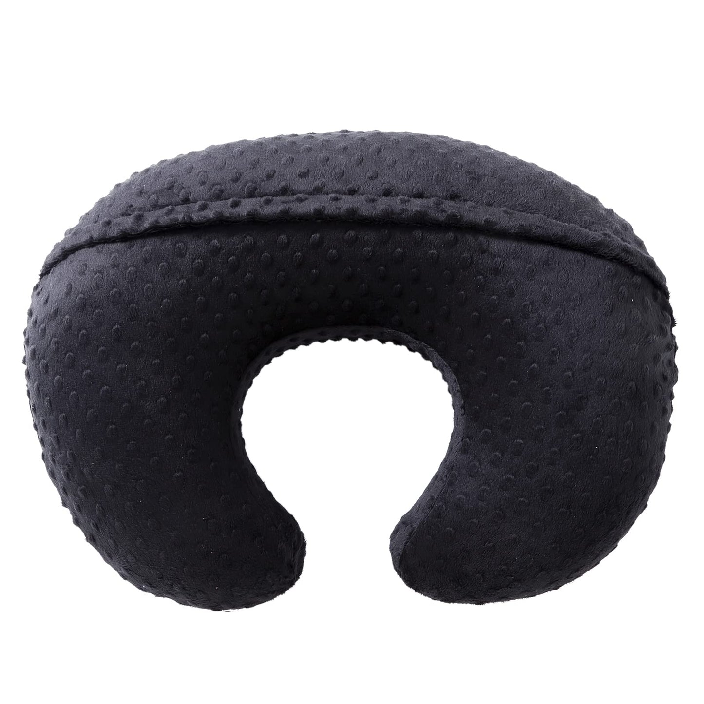 Baby Nursing Pillow and Body Positioner with Premium Slipcover for Breastfeeding for Baby Boys and Girls, Feeding Pillow with Breathable Comfortable Pillowcase (Black)