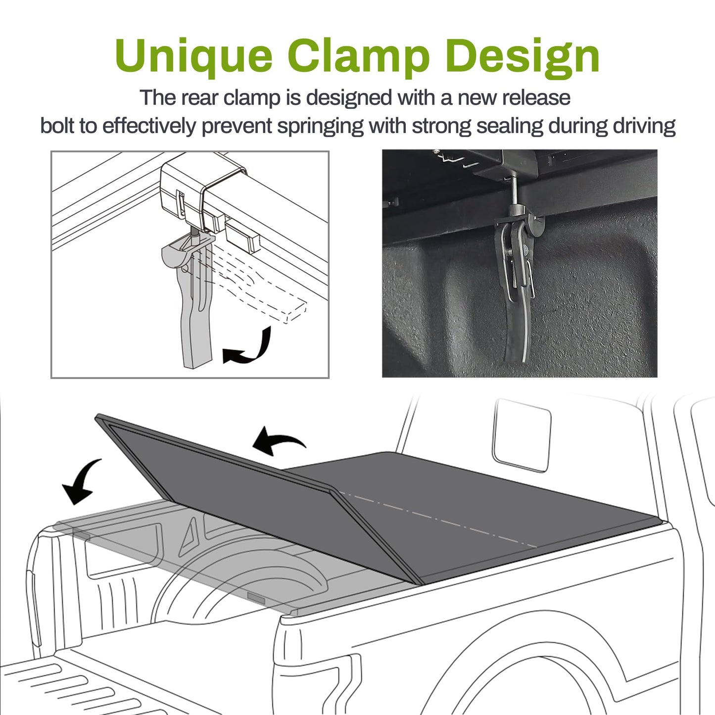 AUTOSAVER88 Soft Tri-fold Truck Bed Tonneau Cover Fits for Toyota Tacoma 2024 2025 2026 5ft Bed (Excl. Trail Edition)