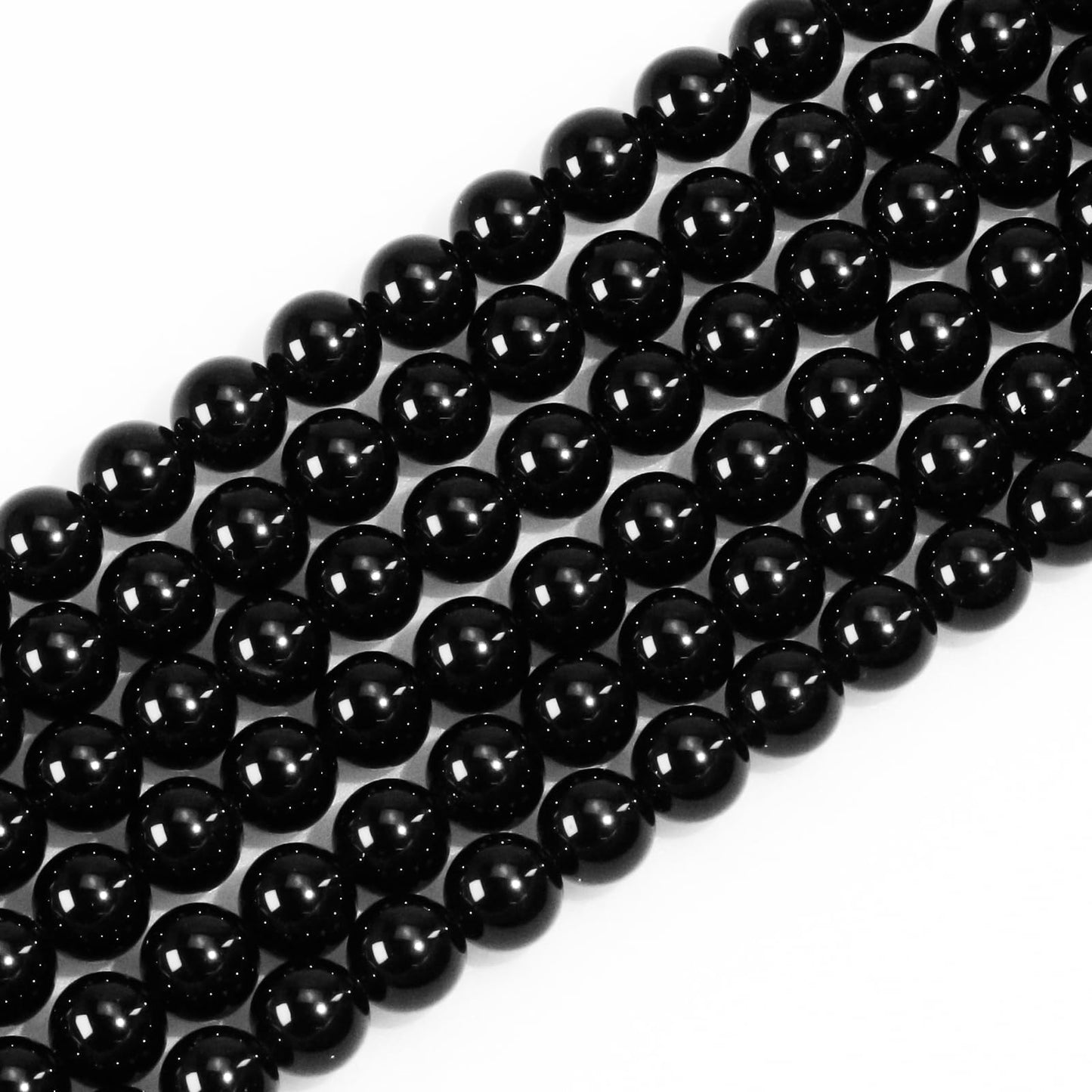 4mm Natural Gemstone Round Black Obsidian Beads for Jewelry Making Small Crystal Beads for Bracelets (15"/Strand)