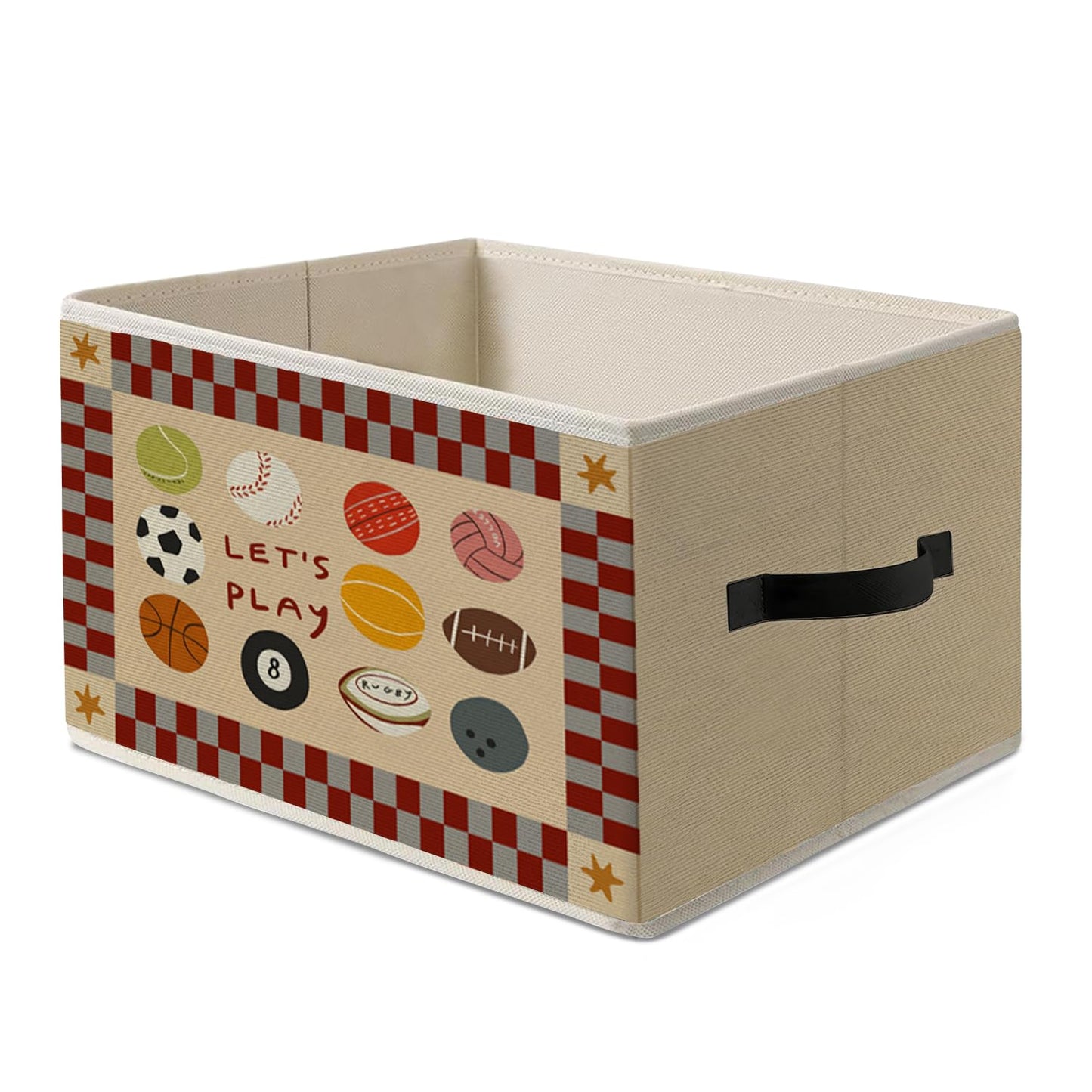 Dilemat Playroom Decor,Nursery Storage Bins Box,Let's Play Foldable Collapsible Storage Basket Organizer for Kids Boy Nursery Room Bedroom Playroom Toys Books Clothes