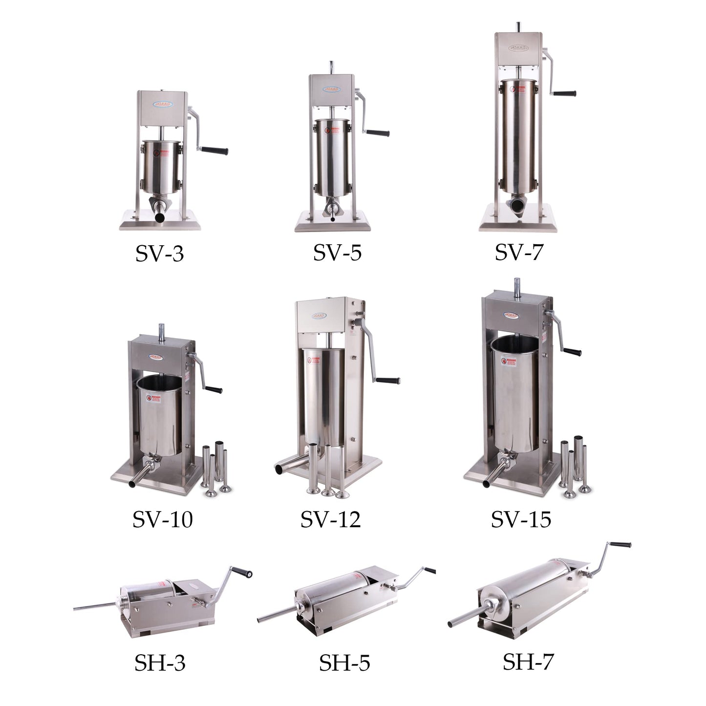 Hakka 11 Lb/5 L Sausage Stuffer 2 Speed Stainless Steel Vertical Sausage Maker