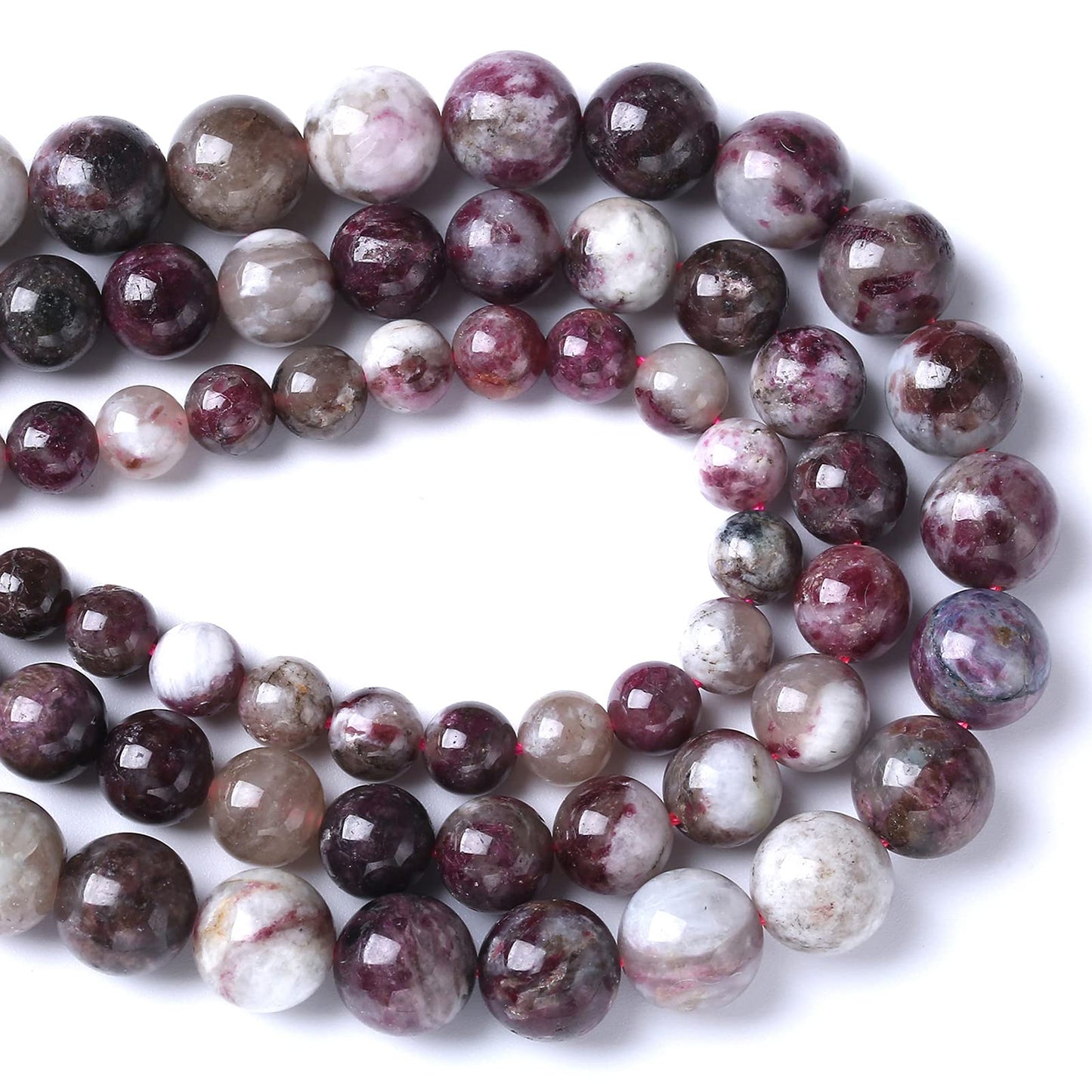 6MM 60PCS Natural Stone Colorful Tourmaline Gemstone Loose Beads for Jewelry Making DIY Bracelet Necklace 1 Strand