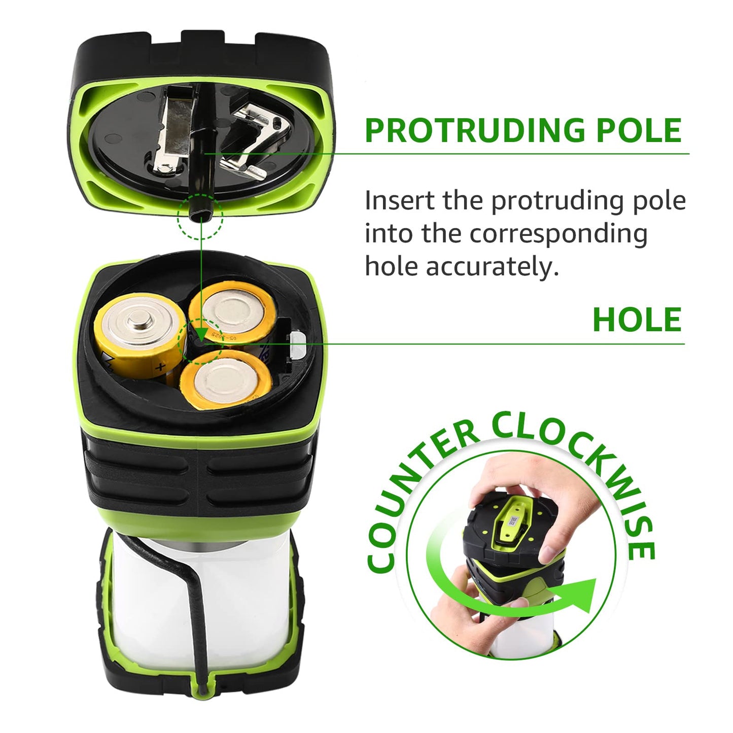 Lepro 1500LM Battery Powered LED Camping Lantern, Waterproof Tent Light with 4 Light Modes, Camping Essentials, Portable Lantern Flashlight for Camping, Emergency Light, Power Outage, Not Rechargeable