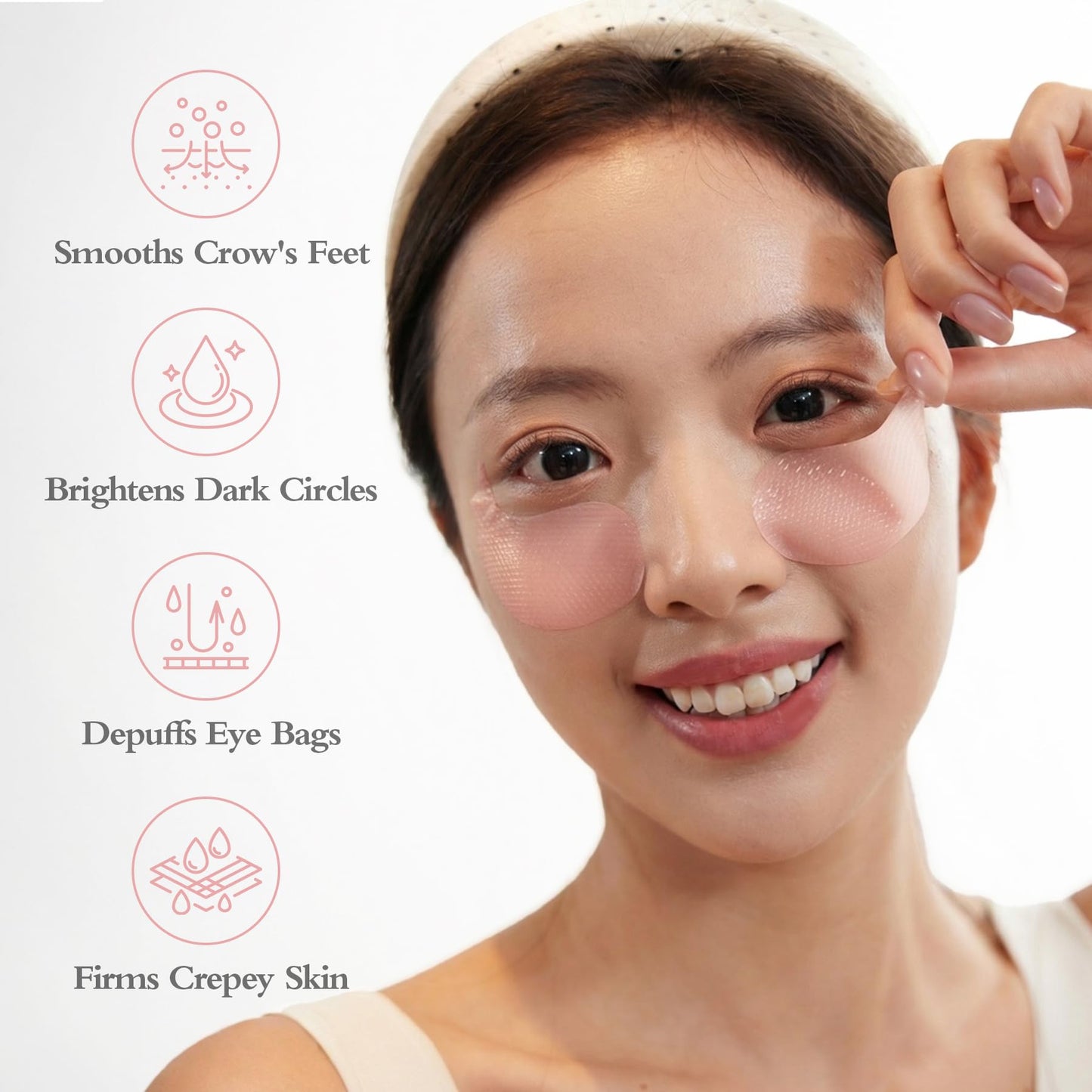 PDRN Eye Patches 5000ppm, Anti Smile Line & Wrinkle Under Eye Patches, Salmon DNA & Retinal Eye Mask for Puffy Eyes & Dark Circles, Eye Gels with Collagen & Peptides, Mothers Day Gifts for Mom, 60 Pcs
