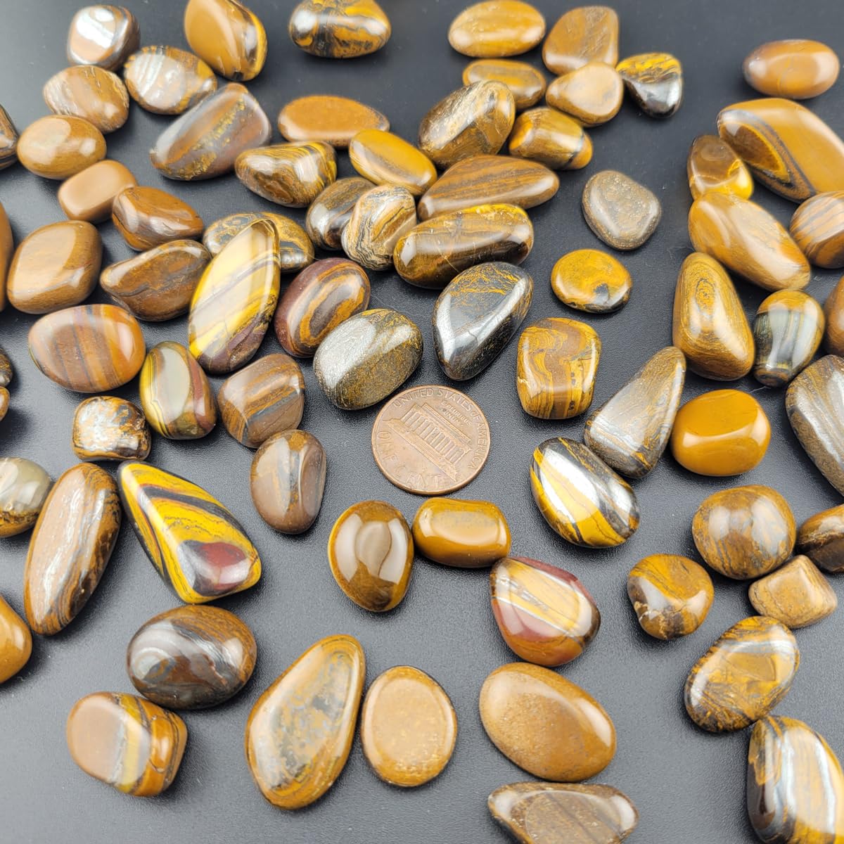 1,000 Carats Tiger's Eye Handpicked Tumbled Stones Crystals Chips Bulk Pocket Stones for Healing, Reiki, Meditation, Witchcraft and Home Decorations (Tiger's Eye)
