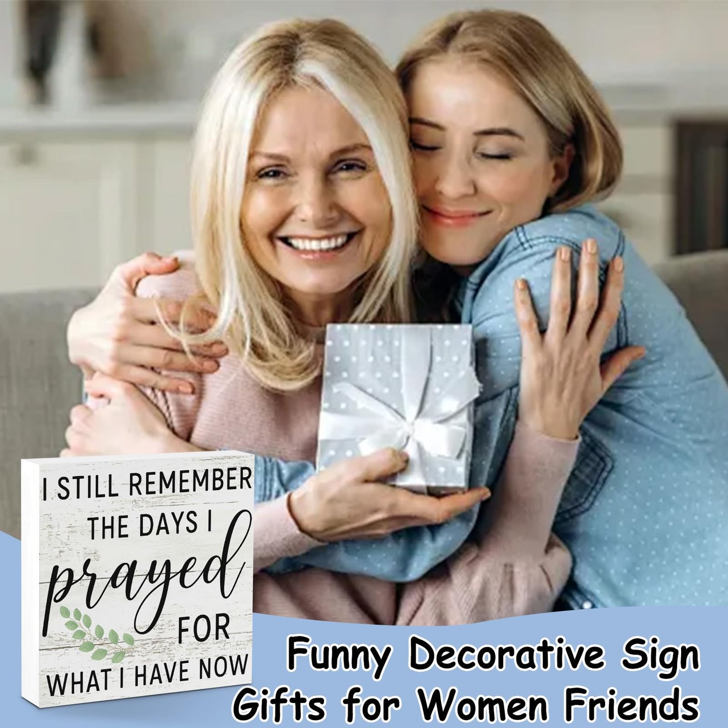 Remember The Days I Prayed Motivational Wooden Home Office Room Decor Emotional Support Gifts for Team Coworkers Employee Sign for Men Women Funny Cubicle Decoration Shelf Counter