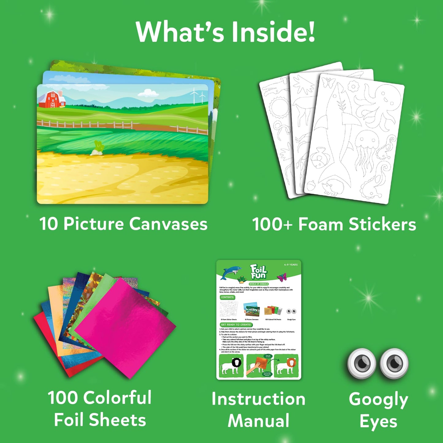 Skillmatics Foil Fun - Animals, No Mess Art for Kids, Travel Toys, Craft Kits, DIY Creative Activity, Screen-Free Entertainment, Gifts for Boys & Girls Ages 4, 5, 6, 7, 8, 9