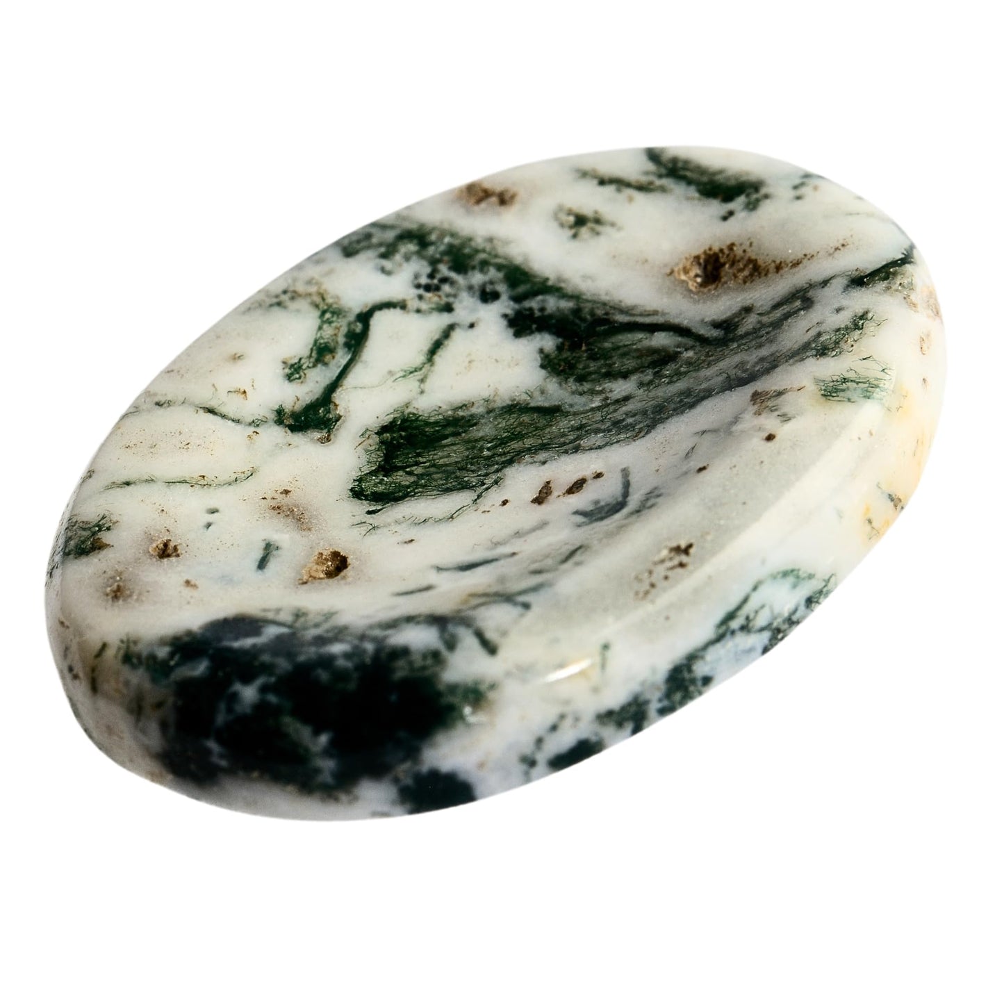Anaya Agate Tree Agate Worry Stones Certified Crystal Thumb Worry Stone for Anguish, Relaxing and Soothing Balance Stones for Meditation, Stress Relief Crystals and Healing Stones for Men, Women