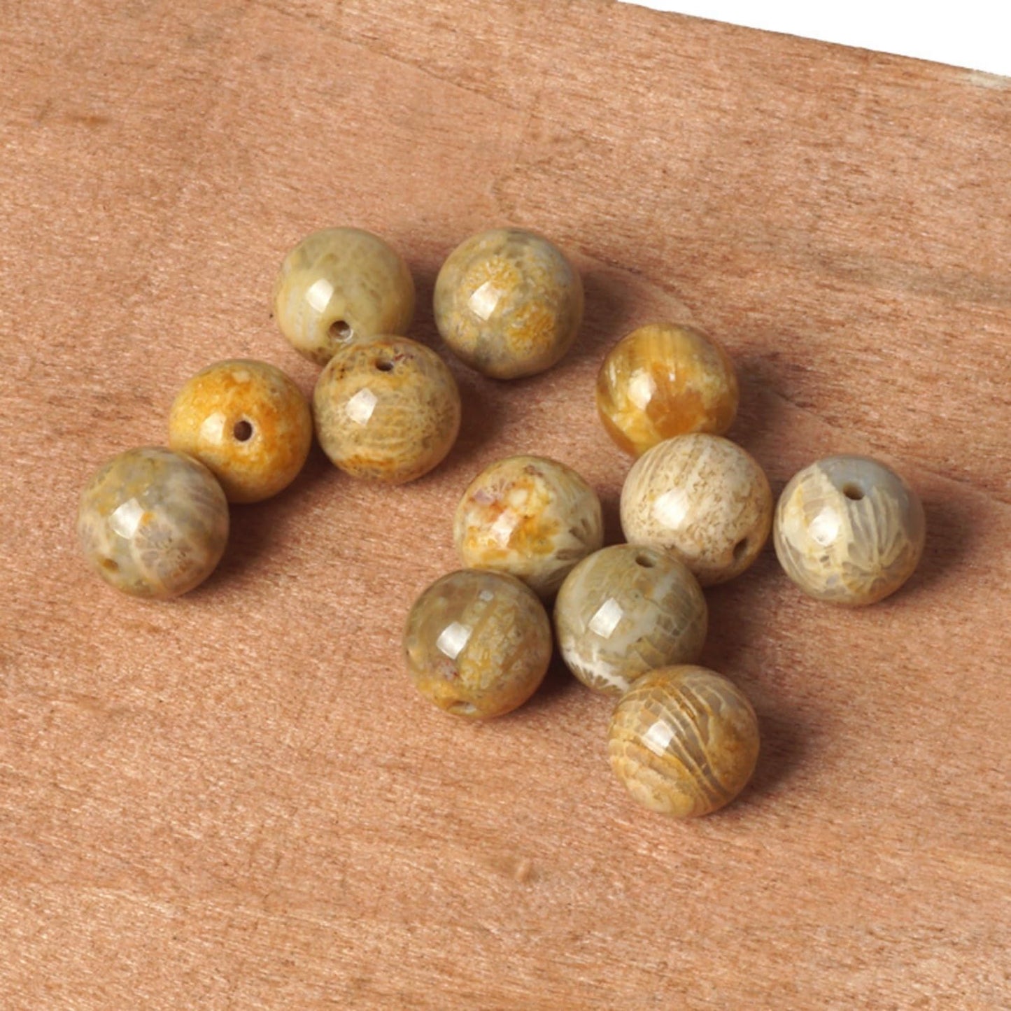 100Pcs Natural Stone 8mm Chrysanthemum Stone Round Loose Gemstone Energy Healing Beads Hole Size 1mm DIY Smooth Beads for Bracelet Necklace Earrings Jewelry Making