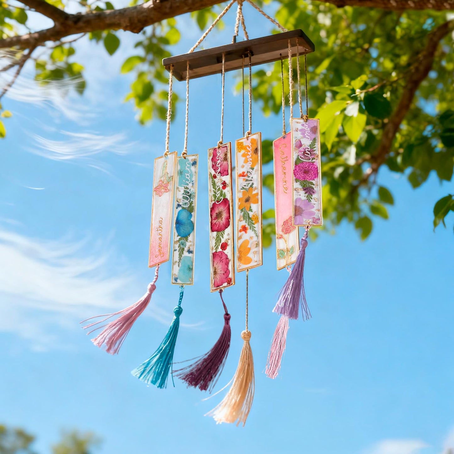 LET'S RESIN 12pcs Bookmark Bezels for Resin with Tassels, UV Resin Molds for DIY Bookmarks, Metal Bookmark Bezels Bulk for Craft Supplies & Wind Chime Accessories (Tape Not Included)