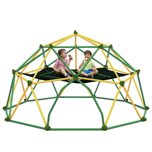 Merax 12FT Climbing Dome with Hammock, Outdoor Geometric Dome Climber Play Center for Kids 3-10 Supporting 1000 lbs, Easy Assembly Jungle Gym