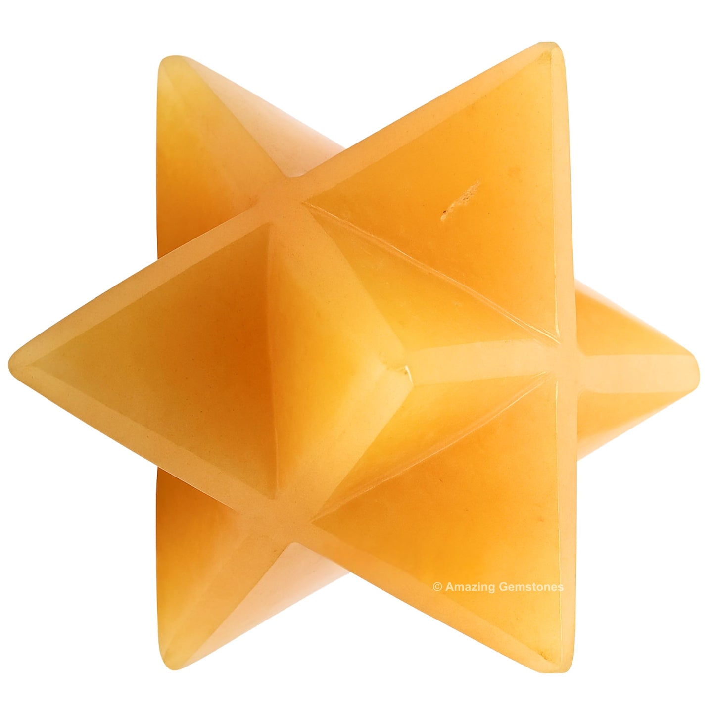 Amazing Gemstone Yellow Aventurine Merkaba Crystal - 1.5 Inches Metaphysical Merkaba Star for Meditation - Energetic Tetrahedron Crystal and Healing Stones and Healing (35-40mm)