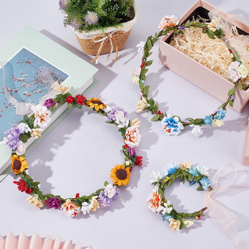 INFUNLY 261pcs/Set DIY Flower Crowns Making Kit Handmade Floral Crown Garland Kit Make Your Own Flower Wreath Bridal Shower Wreaths Gift for Women Wedding Home Decor