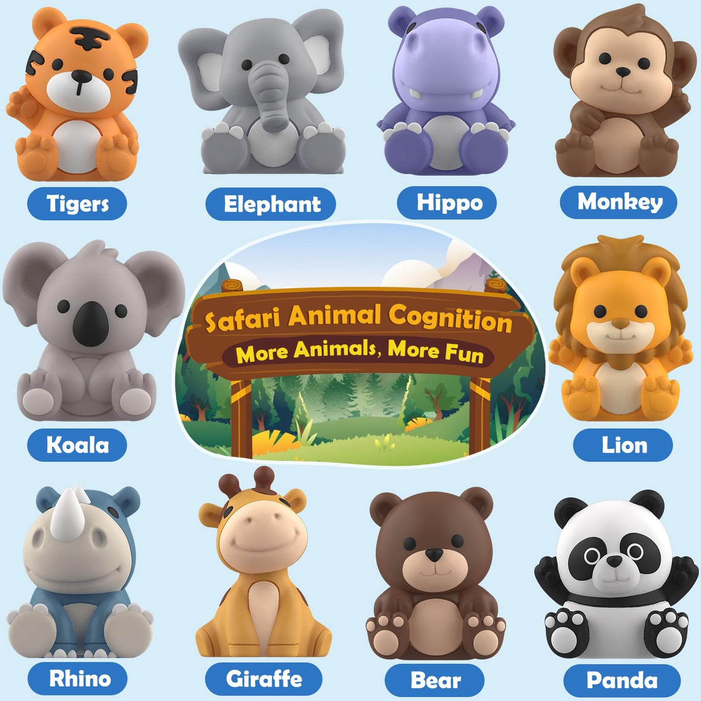 Aigybobo Learning Toys for 1,2,3 Year Old Toddlers, 20Pcs Animals Toys Montessori Counting, Matching & Sorting Fine Motor Games, Christmas Birthday Easter Gift for Baby Boys Girls Age 12-18 Months