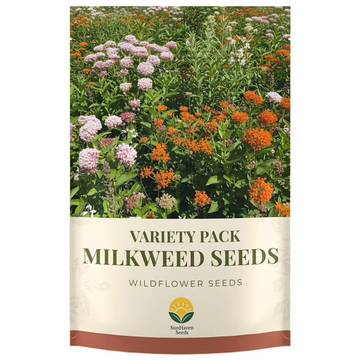 SunHaven Seeds Native Milkweed Variety Pack - 5 Essential Species for Monarch Butterfly Gardens - Common, Swamp, Butterfly Weed, Showy & Narrowleaf - Non-GMO Native Wildflower Seeds for Pollinators