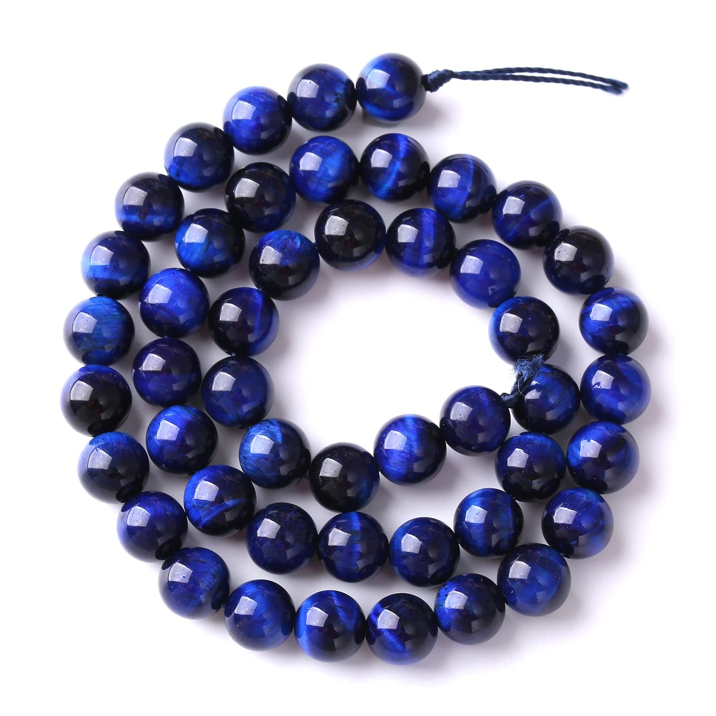Natural Stone Lapis Blue Tiger Eye Beads Round Loose Spacer Beads for Jewelry Making DIY Bracelet Necklace 6mm 61pcs