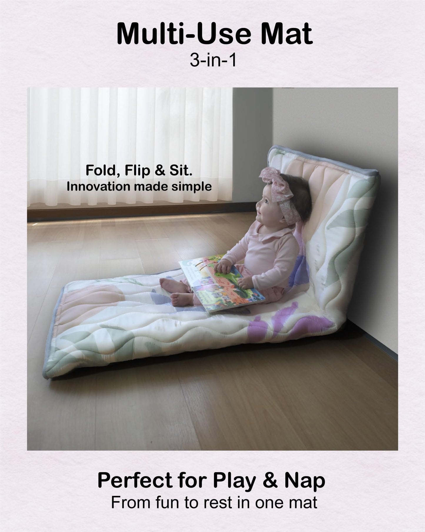 Discover the Pupilo 3-in-1 Baby Play Mat, Toddler/Baby Seat & Quiet Time – Surprising Thick Non-Slip Foam Mat. Quick and Easy Clean | Fits in Baby Playpen, Perfect for Tummy Time, Crawl & Safe Play