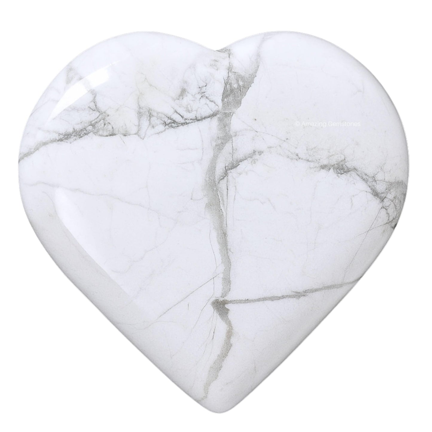 Amazing Gemstone Howlite Stone Heart - Pack of 2 Crystal Heart Stones Rocks - Corazones De Piedra Crystals and Healing Stones Heart Shaped Crystal - Stocking Stuffers Gifts