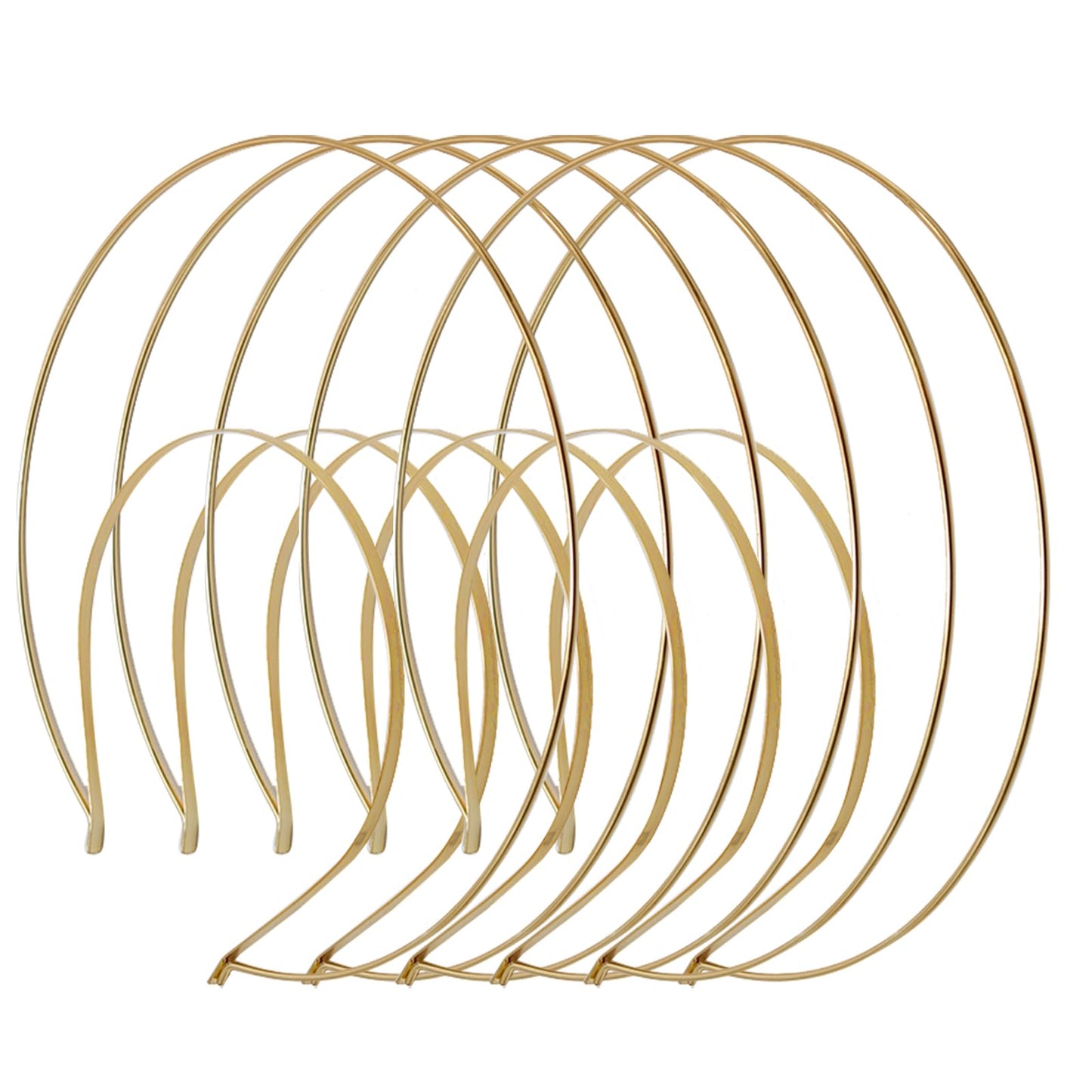 Zreneyfex 6 Packs 2 Layer Gold Metal Queen Goddess Angel Halo Crown Headband Hairbands DIY Craft Bands Wedding Bridal Headpieces Prom Halloween Party Cosplay Costume Hair Accessories
