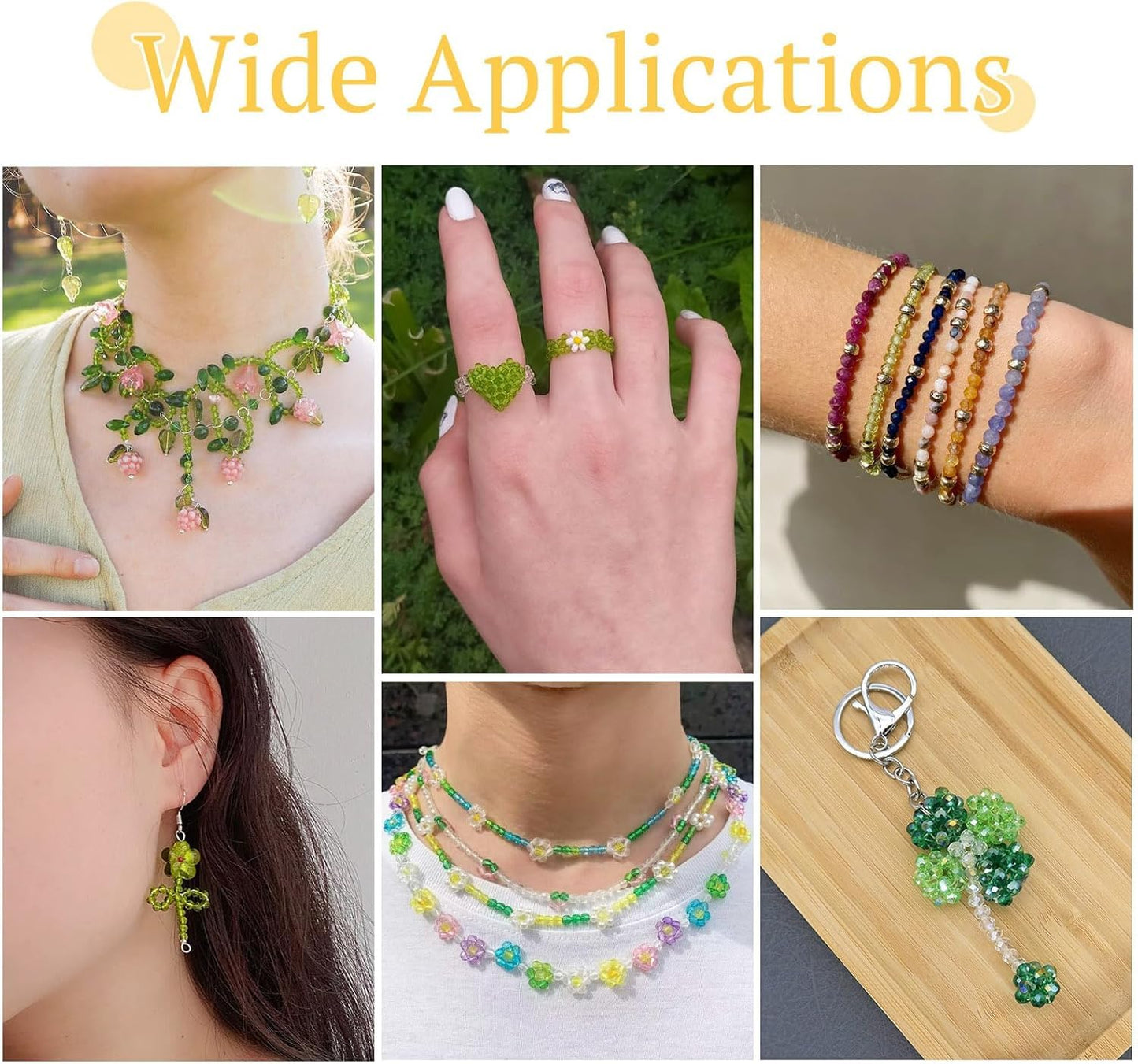 CrzBeadss 780Pcs Briolette Glass Beads for Jewelry Making, 3/4/6/8/10mm Faceted Crystal Loose Beads Bulk for Bracelets, Earrings, Wind Chimes, Suncatcher, Curtains, Peacock Green AB Color