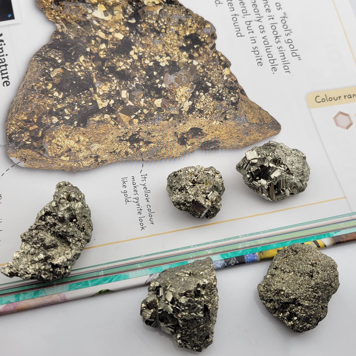 3-5Pcs Pyrite Natural Raw Crystals 1''-1.5'' Rough Stones Rocks for Tumbling Polishing Cabbing Gemstones Crystals and Healing Stones for Wicca Reiki,Fountian Rocks for Decorations (Pyrite)