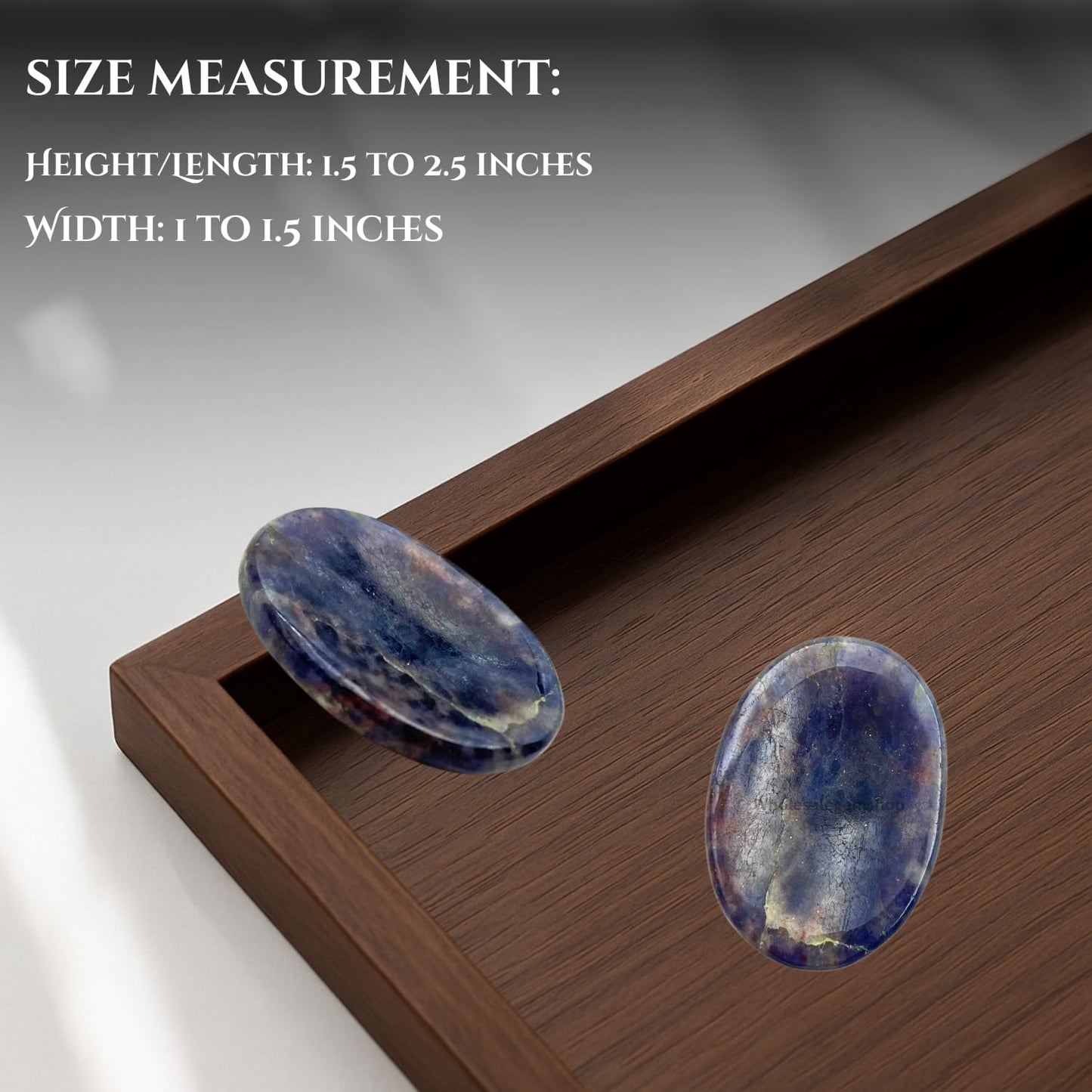 GEMSCITE Iolite Thumb Worry Stones Metaphysical Gemstone Crystal Healing Reiki Men Women Gift FENG Shui Positive Energy Love Wellness Palm Stones Wicca Powerful