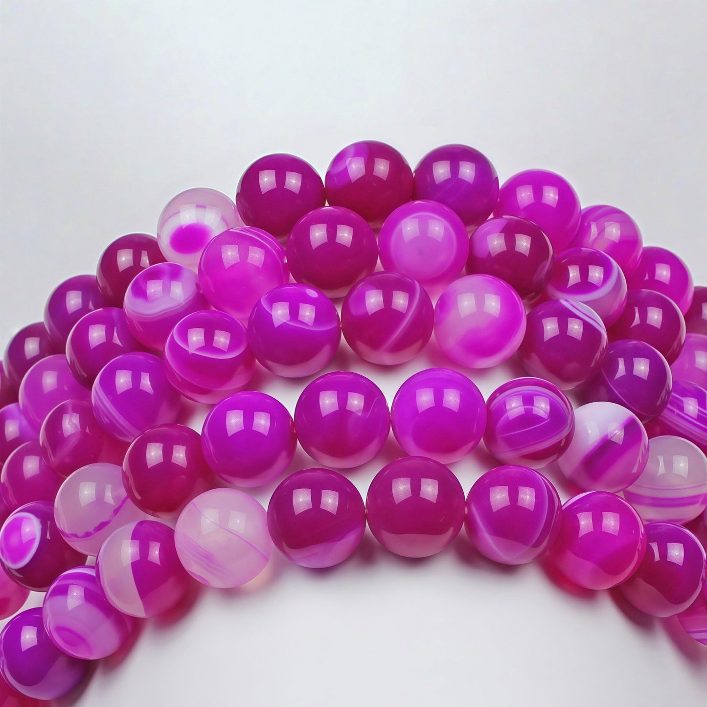 MJDCB Natural Stone Beads Rose Red Stripe Agate Round Loose Beads for Jewelry Making DIY Bracelet Necklace (6mm)