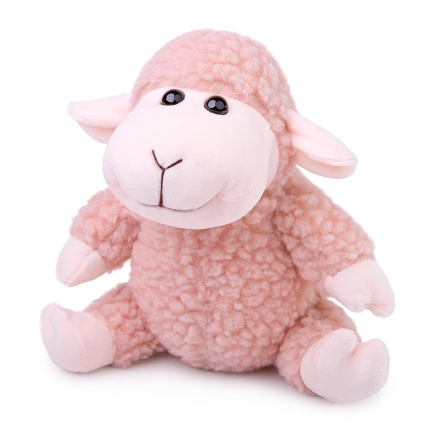 Tiny Heart Lamb Stuffed Animal Sheep Plush Toy 3 Pcs Cute and Super Soft Nursery Home Decor Bedroom Small Gift for Kids Boys and Girls Companions Pink